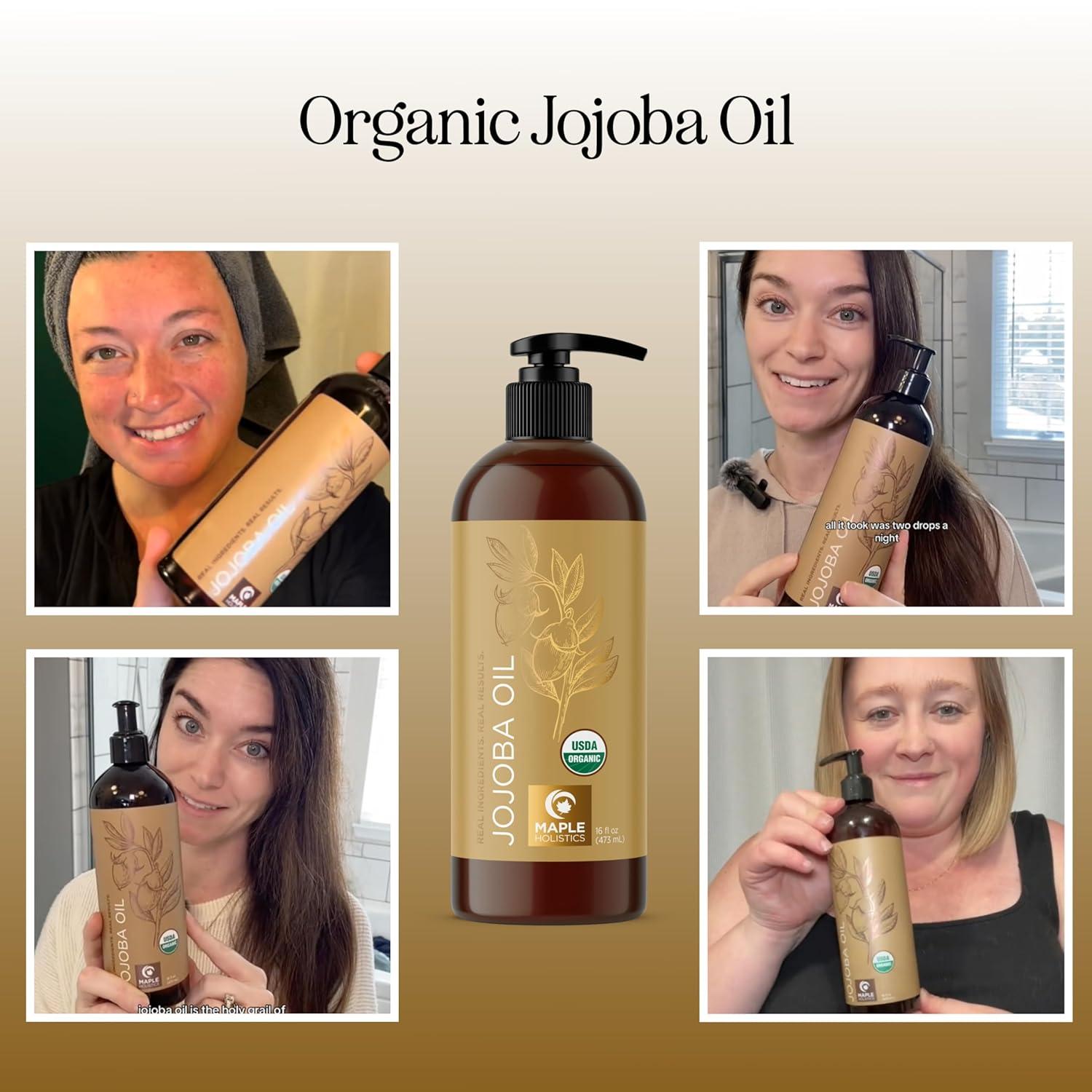 image:imagePumpkin Seed Oil Organic Certified 100 Pure Organic Pumpkin Seed Oil for Hair and Anti Aging Face Oil USDA Organic Hair Oil for Dry Hair and Volume Virgin Cold Pressed amp Unrefined 16ozJojoba