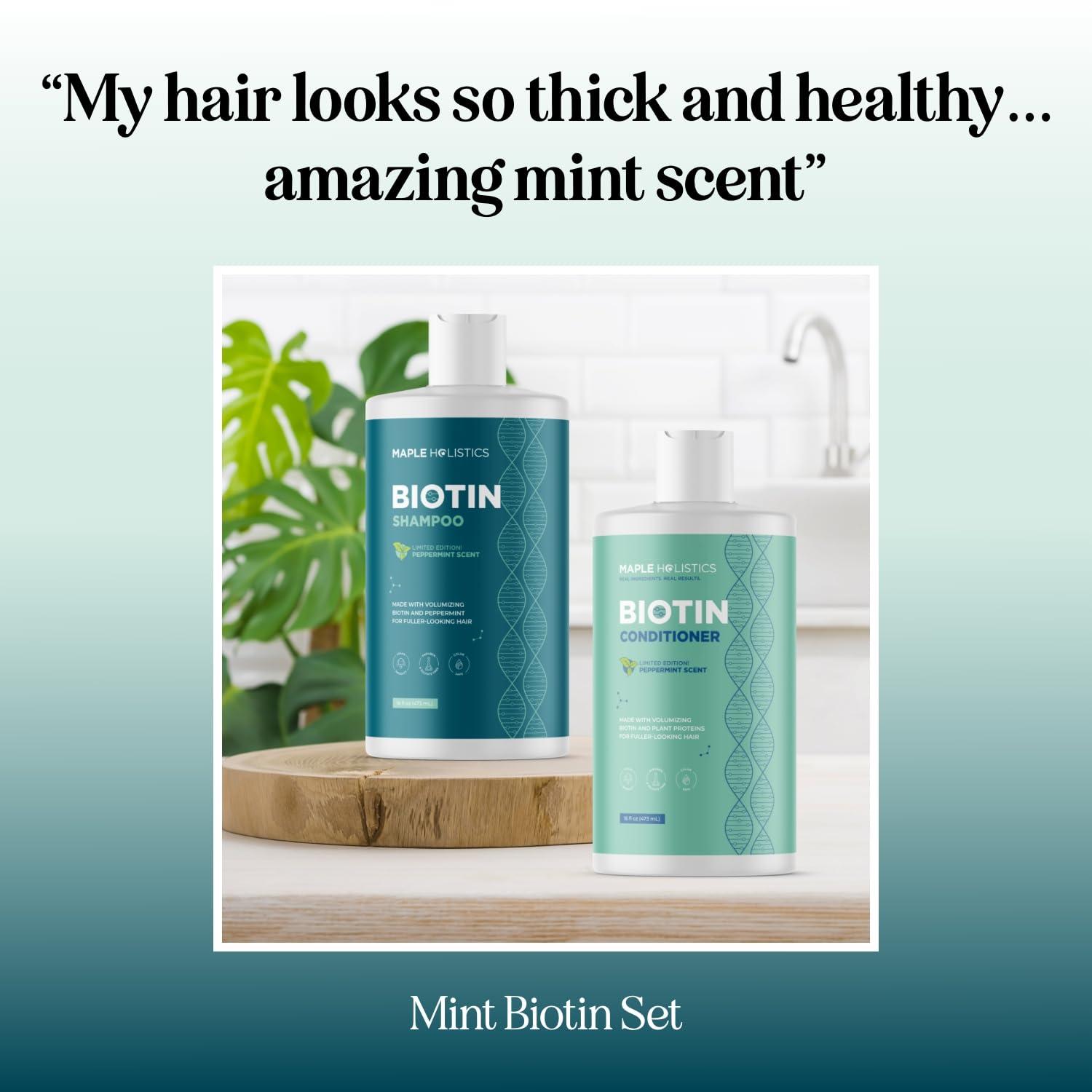 image:imageRosemary Biotin Shampoo and Conditioner Set Volumizing Shampoo and Conditioner for Thinning Hair for Women amp Men with Nourishing B Vitamins Color Safe Sulfate Paraben amp Silicone Free 8 Fl OzPeppermint