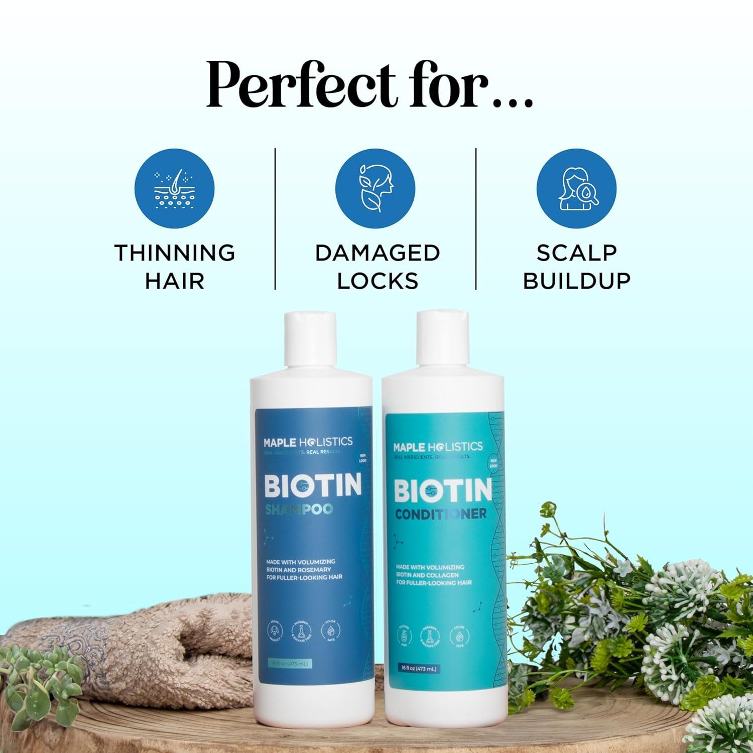 image:imageRosemary Biotin Shampoo and Conditioner Set Volumizing Shampoo and Conditioner for Thinning Hair for Women amp Men with Nourishing B Vitamins Color Safe Sulfate Paraben amp Silicone Free 8 Fl OzSandalwood