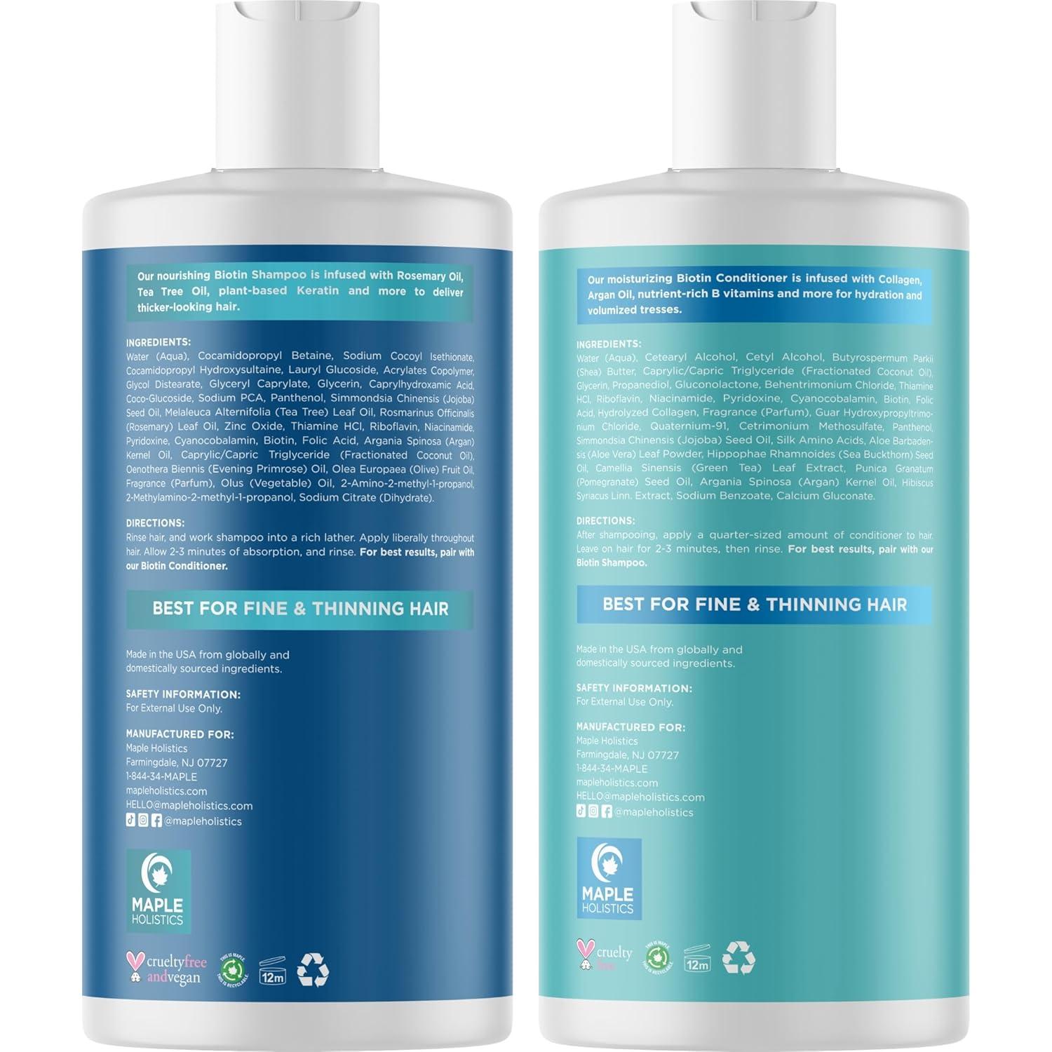 image:imageRosemary Biotin Shampoo and Conditioner Set Volumizing Shampoo and Conditioner for Thinning Hair for Women amp Men with Nourishing B Vitamins Color Safe Sulfate Paraben amp Silicone Free 8 Fl OzSandalwood