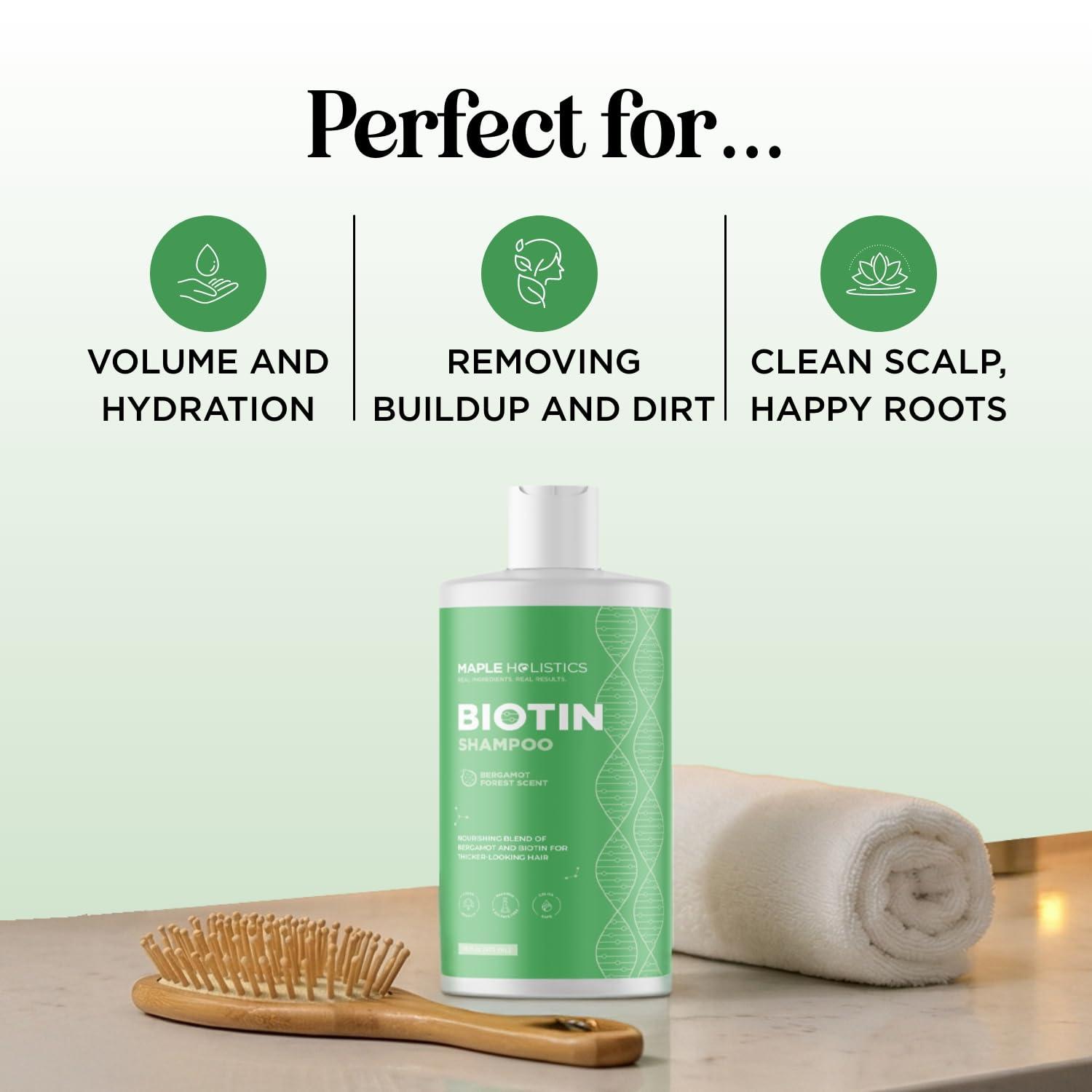 image:imageRosemary and Biotin Shampoo for Thinning Hair Vegan Volumizing Shampoo for Fine Hair with B Vitamins Argan Oil amp Tea Tree Essential Oil Paraben Silicone and Sulfate Free Vegan Formula 2 PackBergamot Forest
