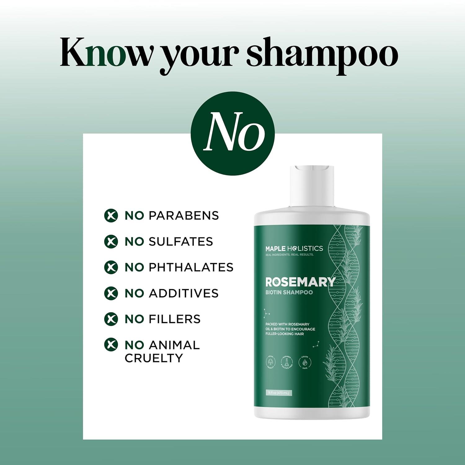image:imageRosemary and Biotin Shampoo for Thinning Hair Vegan Volumizing Shampoo for Fine Hair with B Vitamins Argan Oil amp Tea Tree Essential Oil Paraben Silicone and Sulfate Free Vegan Formula 2 PackRosemary