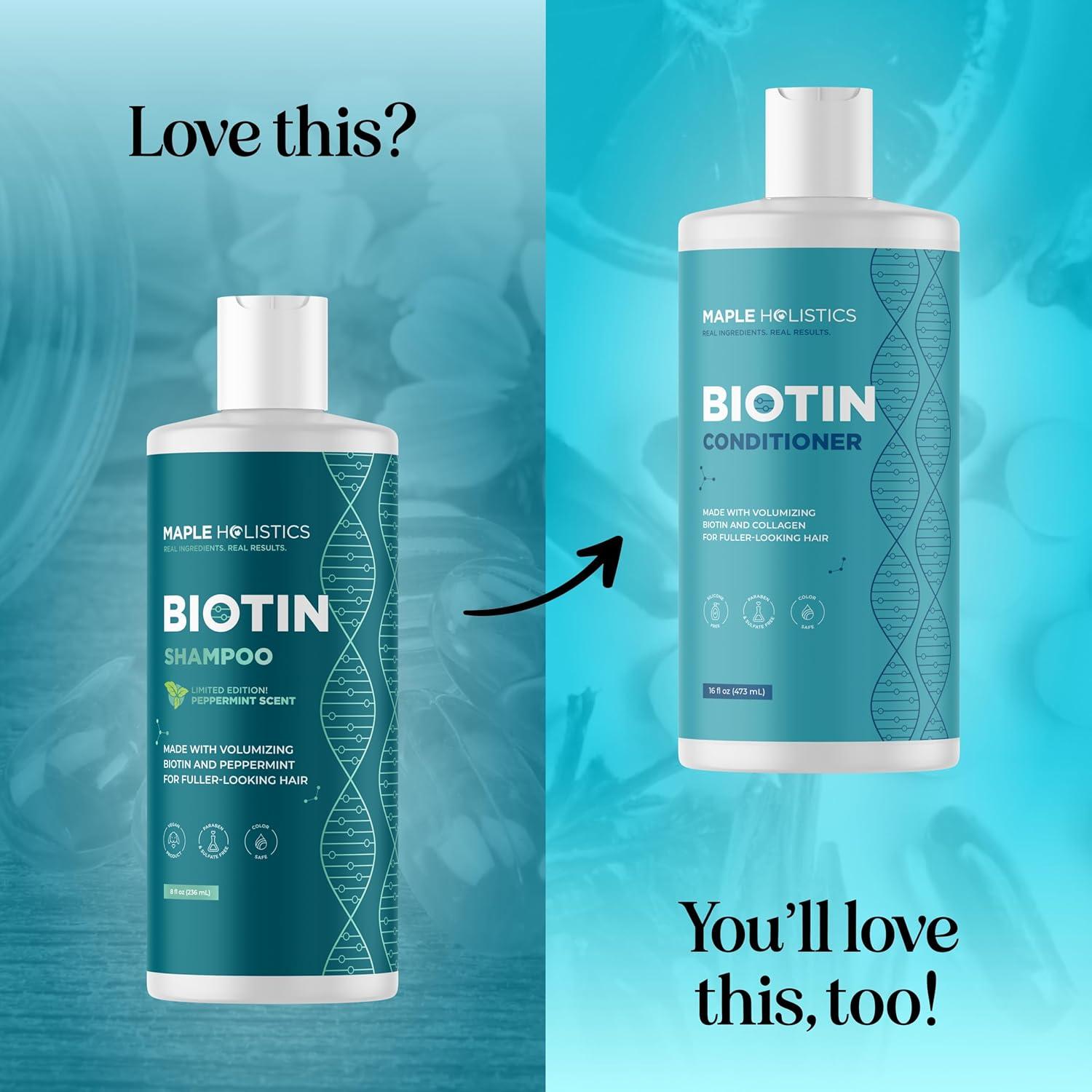 image:imageRosemary and Biotin Shampoo for Thinning Hair Vegan Volumizing Shampoo for Fine Hair with B Vitamins Argan Oil amp Tea Tree Essential Oil Paraben Silicone and Sulfate Free Vegan Formula 2 PackMint