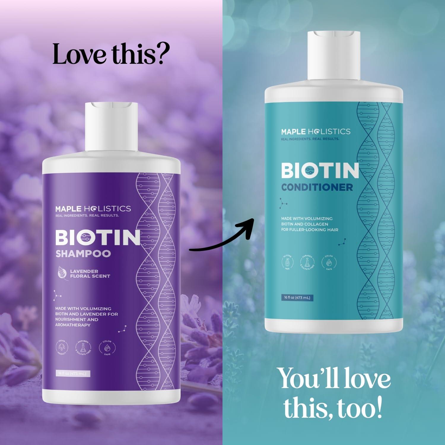 image:imageRosemary and Biotin Shampoo for Thinning Hair Vegan Volumizing Shampoo for Fine Hair with B Vitamins Argan Oil amp Tea Tree Essential Oil Paraben Silicone and Sulfate Free Vegan Formula 2 PackLavender Floral