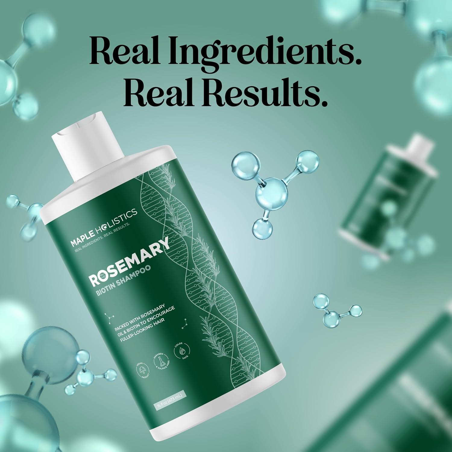 image:imageRosemary and Biotin Shampoo for Thinning Hair Vegan Volumizing Shampoo for Fine Hair with B Vitamins Argan Oil amp Tea Tree Essential Oil Paraben Silicone and Sulfate Free Vegan Formula 2 PackRosemary