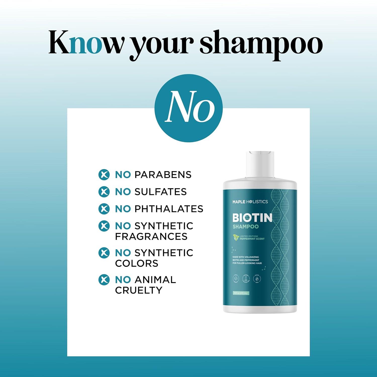image:imageRosemary and Biotin Shampoo for Thinning Hair Vegan Volumizing Shampoo for Fine Hair with B Vitamins Argan Oil amp Tea Tree Essential Oil Paraben Silicone and Sulfate Free Vegan Formula 2 PackMint