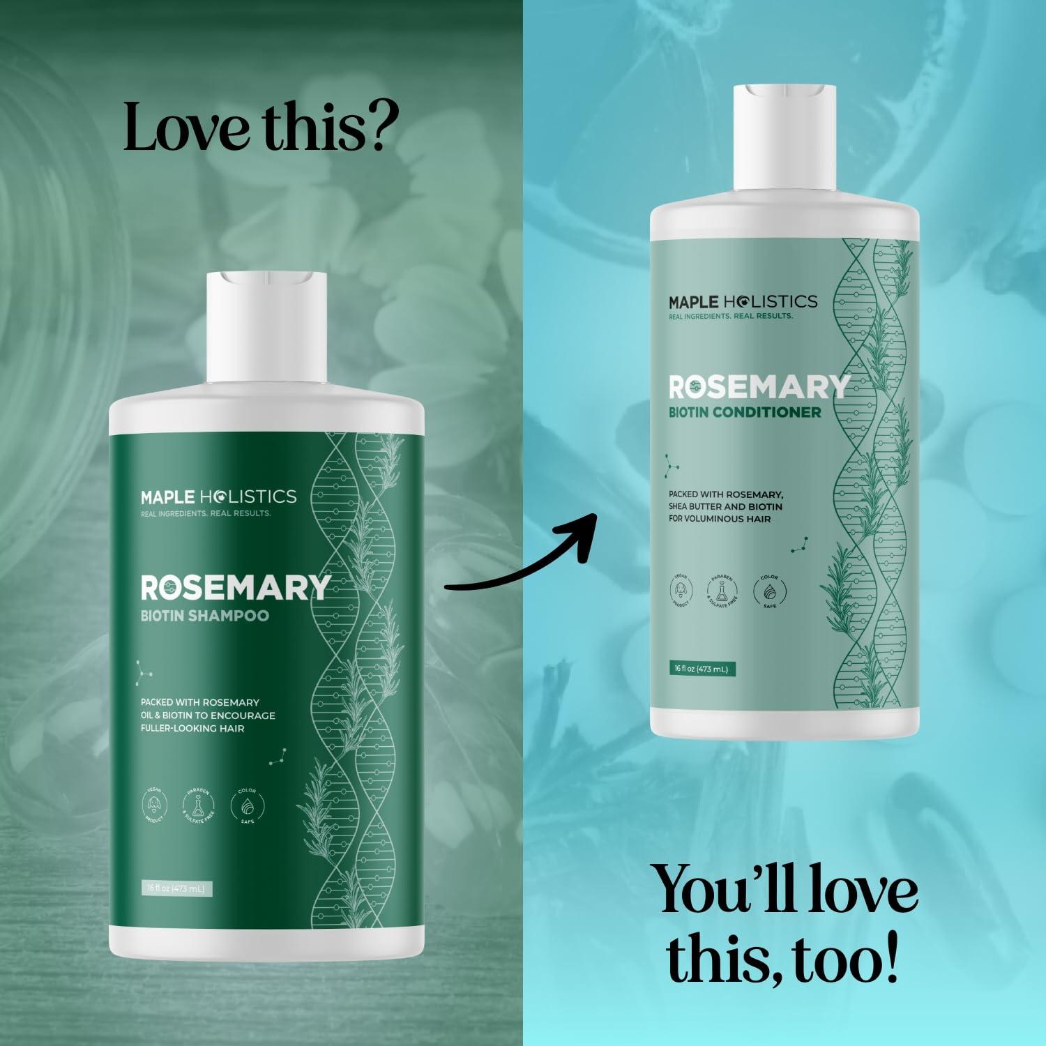 image:imageRosemary and Biotin Shampoo for Thinning Hair Vegan Volumizing Shampoo for Fine Hair with B Vitamins Argan Oil amp Tea Tree Essential Oil Paraben Silicone and Sulfate Free Vegan Formula 2 PackRosemary