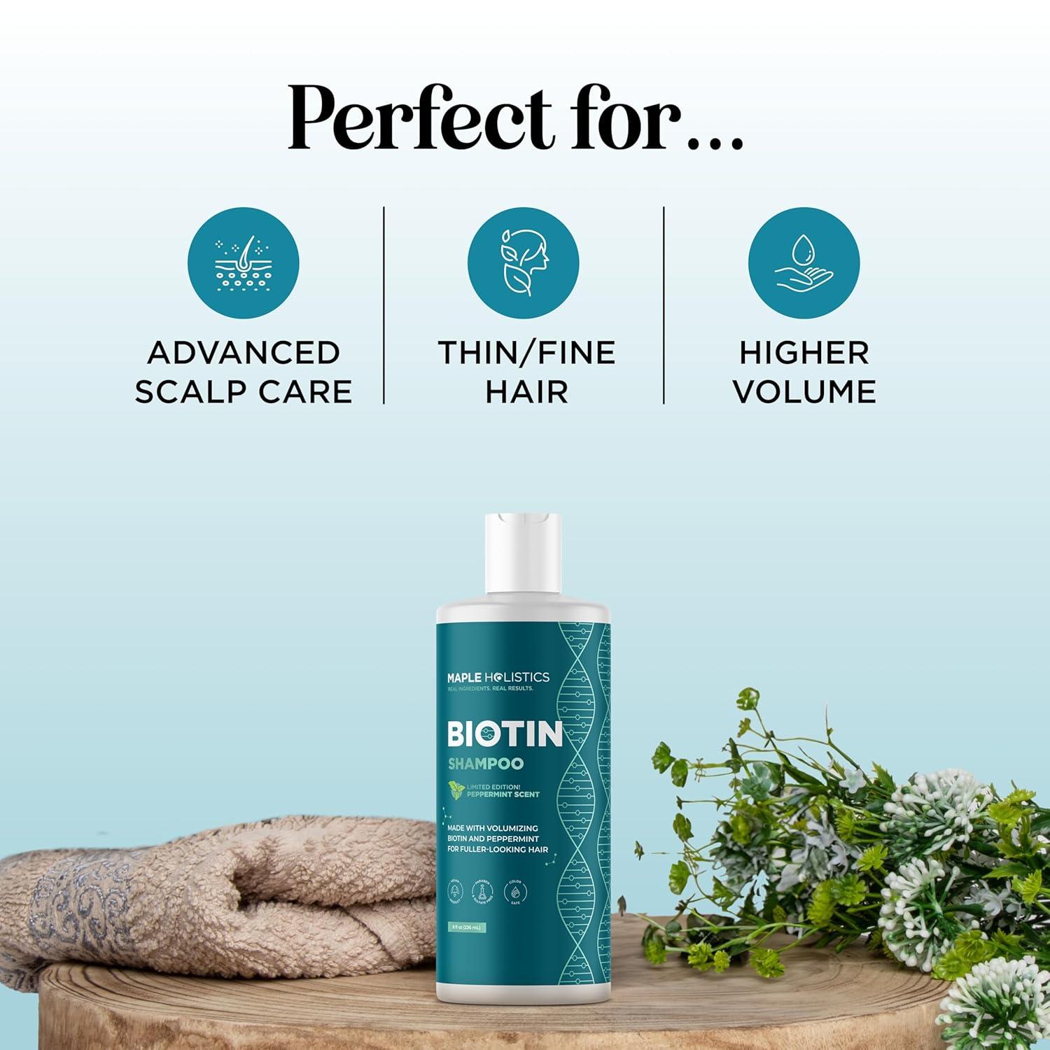 image:imageRosemary and Biotin Shampoo for Thinning Hair Vegan Volumizing Shampoo for Fine Hair with B Vitamins Argan Oil amp Tea Tree Essential Oil Paraben Silicone and Sulfate Free Vegan Formula 2 PackMint