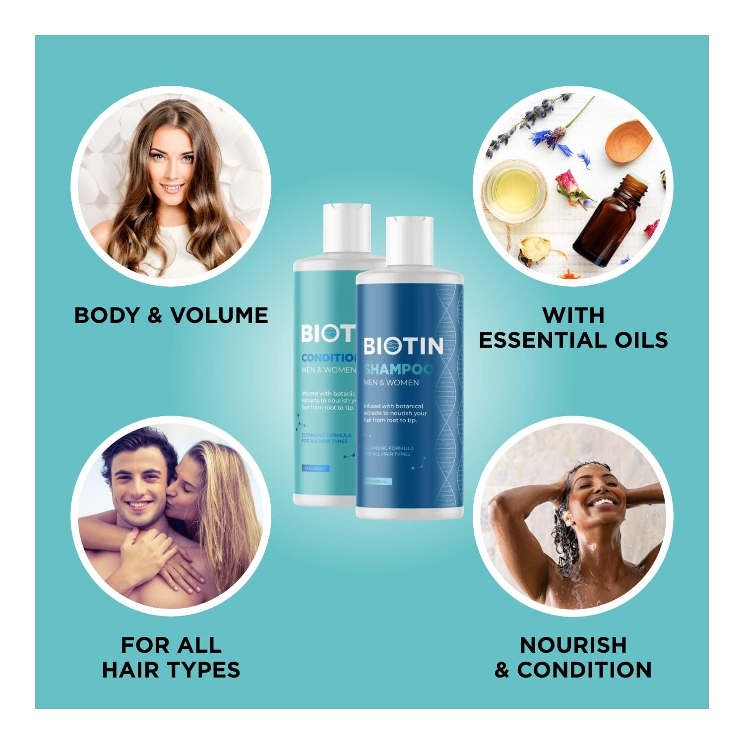 image:imageShampoo Conditioner and Body Wash Set Volumizing Biotin Shampoo and Conditioner and Hydrating Tea Tree Body Wash Moisturizing Sulfate Free Shower Set Infused with Natural Oils for Men and Women