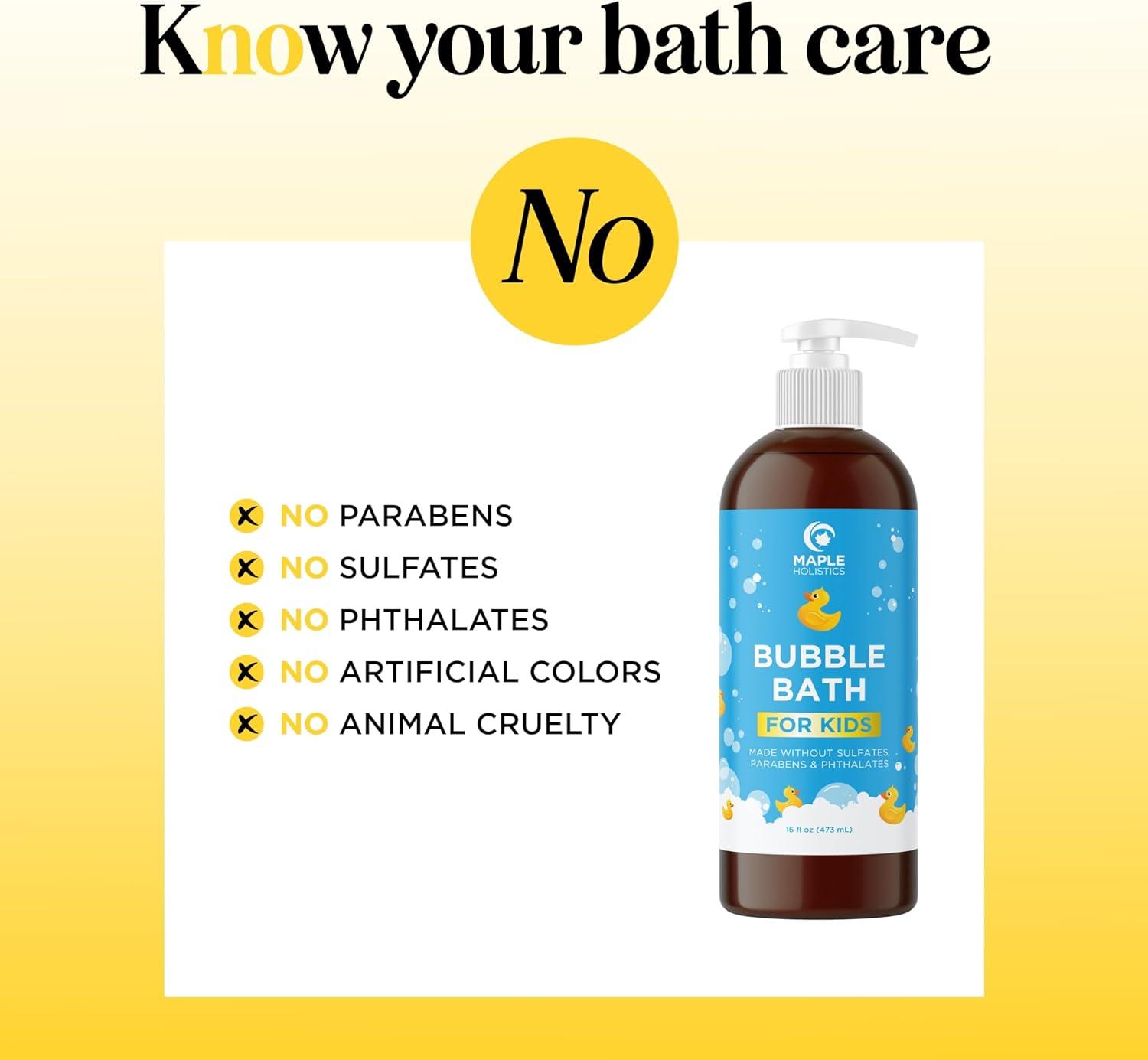 image:imageSulfate Free Kids Bubble Bath Relaxing Vanilla Lavender Bubble Bath for Toddlers with Nighttime Blend of Chamomile Oil and Calendula Oil Extra Foamy Moisturizing Kids Bath Soap Liquid