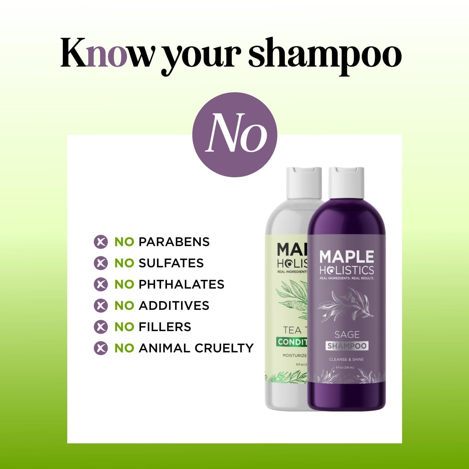 image:imageSulfate Free Shampoo and Conditioner Set Tea Tree Sage and Rosemary Shampoo and Conditioner for Dry Flaky Scalp Care Deep Cleansing Color Safe Shampoo and Conditioner for Damaged Dry Hair CareTea Tree Sage