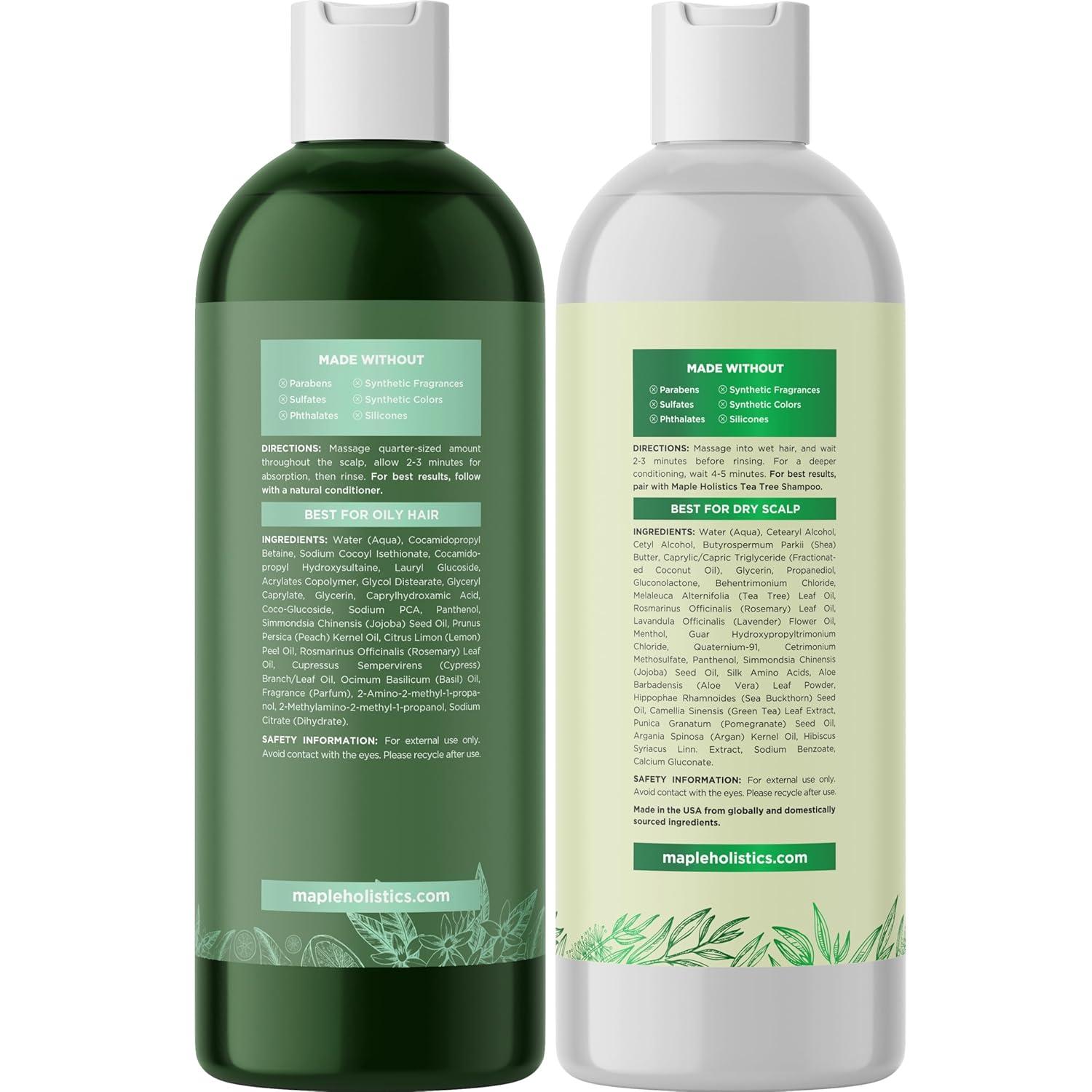 image:imageSulfate Free Shampoo and Conditioner Set Tea Tree Sage and Rosemary Shampoo and Conditioner for Dry Flaky Scalp Care Deep Cleansing Color Safe Shampoo and Conditioner for Damaged Dry Hair CareTea Tree Degrease