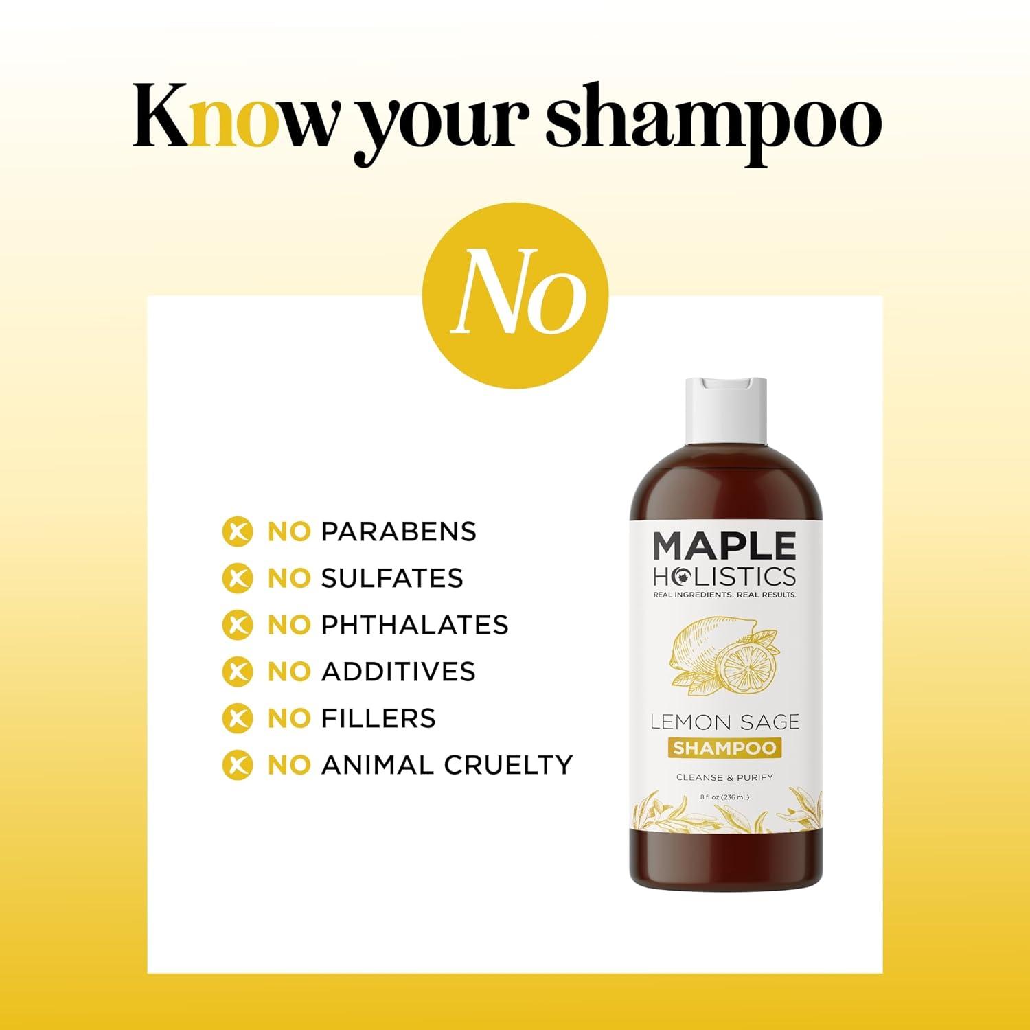 image:imageSulfate Free Shampoo for Oily Hair Lemon Sage Clarifying Shampoo for Build Up and Oily Scalp Care with Rosemary Essential Oil Deep Cleansing Rosemary Shampoo for Greasy Hair and Product Build UpLemon