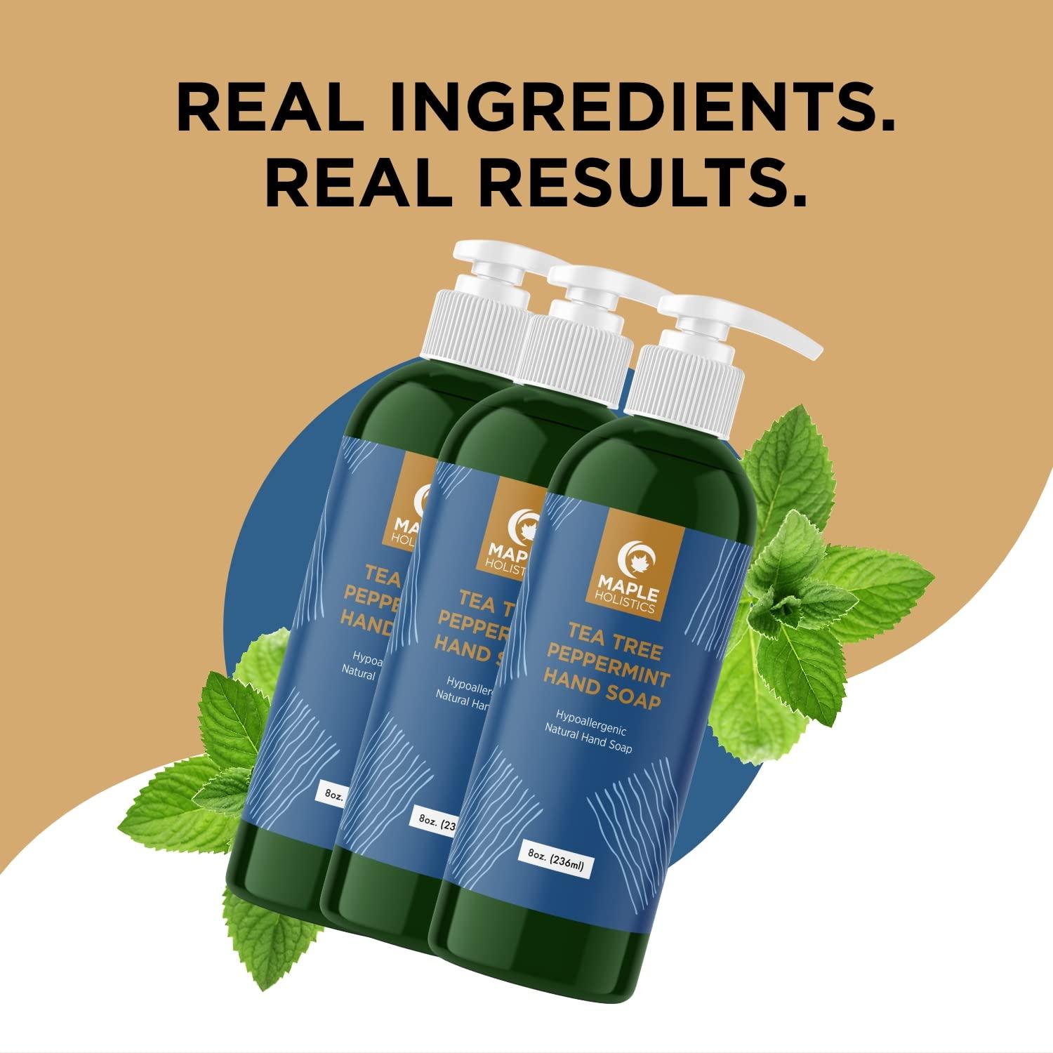 image:imageSulfate Free Tea Tree Soap Premium Aromatherapy Tea Tree Oil Soap with Peppermint and Rosemary Oil Ideal for Bathroom and Kitchen Paraben Free Liquid Hand Soap Moisturizing Formula 3 Pack