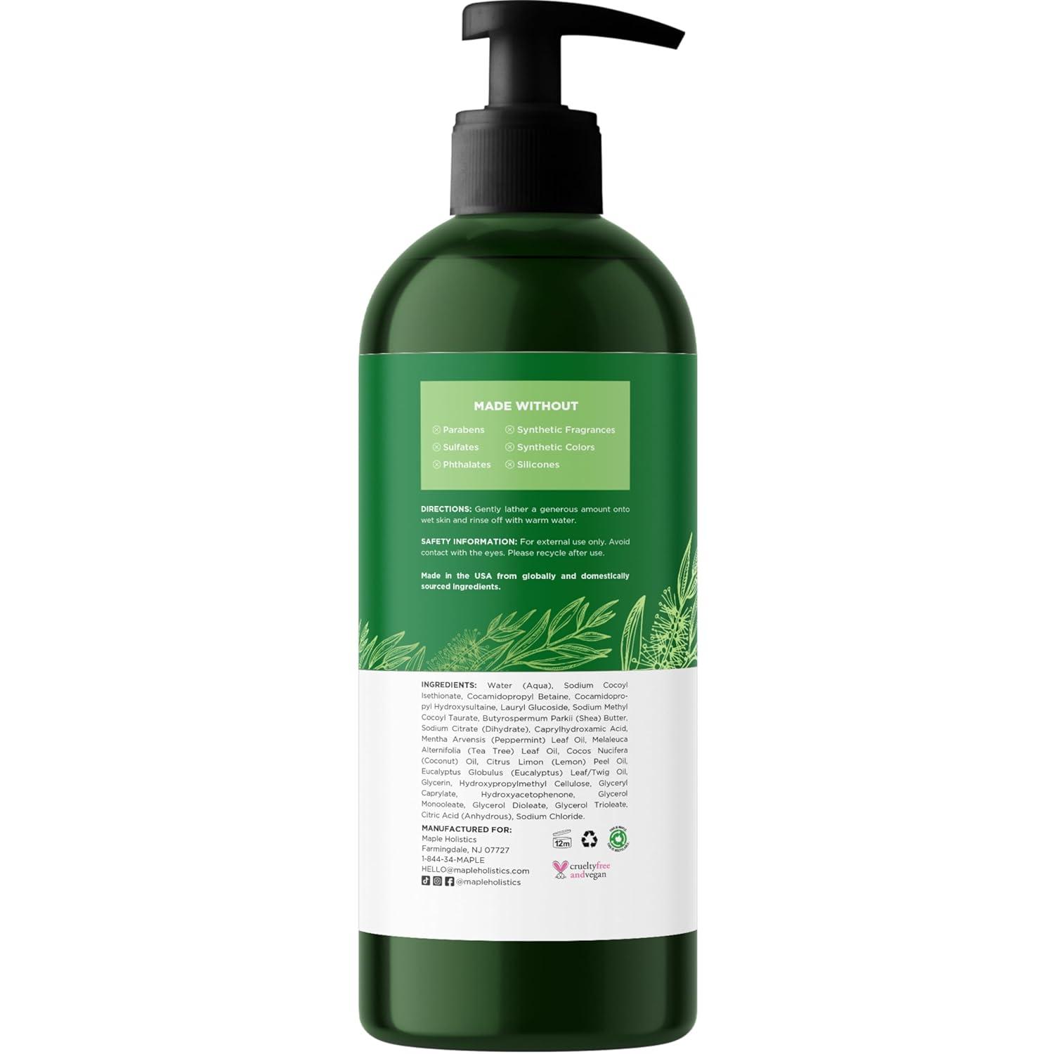image:imageTea Tree Oil Body Wash Hydrating Shower Gel Tea Tree Body Wash for Women and Men Women and Mens Body Soap with Peppermint and Tea Tree Essential Oil and Moisturizing Body Wash for Dry Skin Care