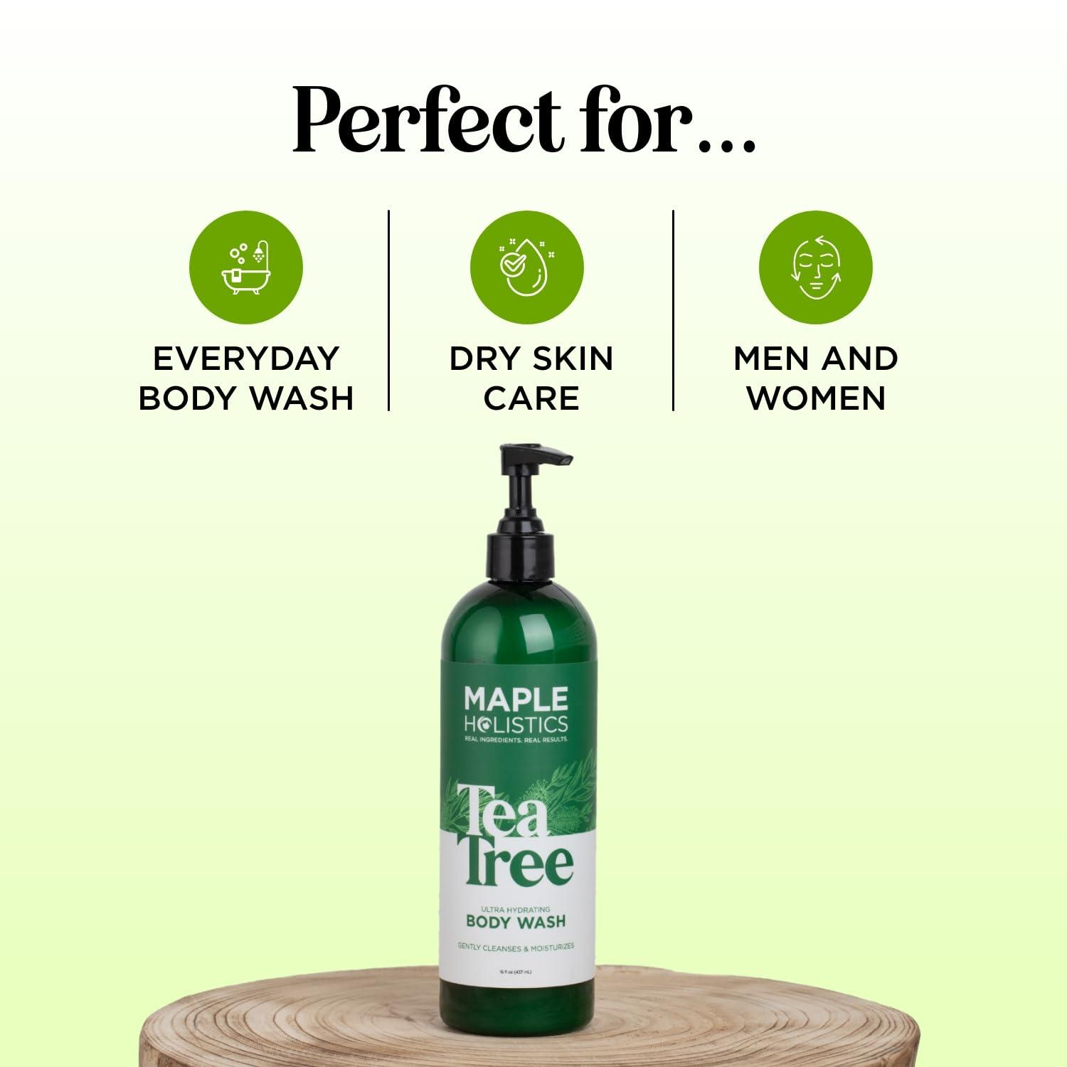 image:imageTea Tree Oil Body Wash Hydrating Shower Gel Tea Tree Body Wash for Women and Men Women and Mens Body Soap with Peppermint and Tea Tree Essential Oil and Moisturizing Body Wash for Dry Skin Care