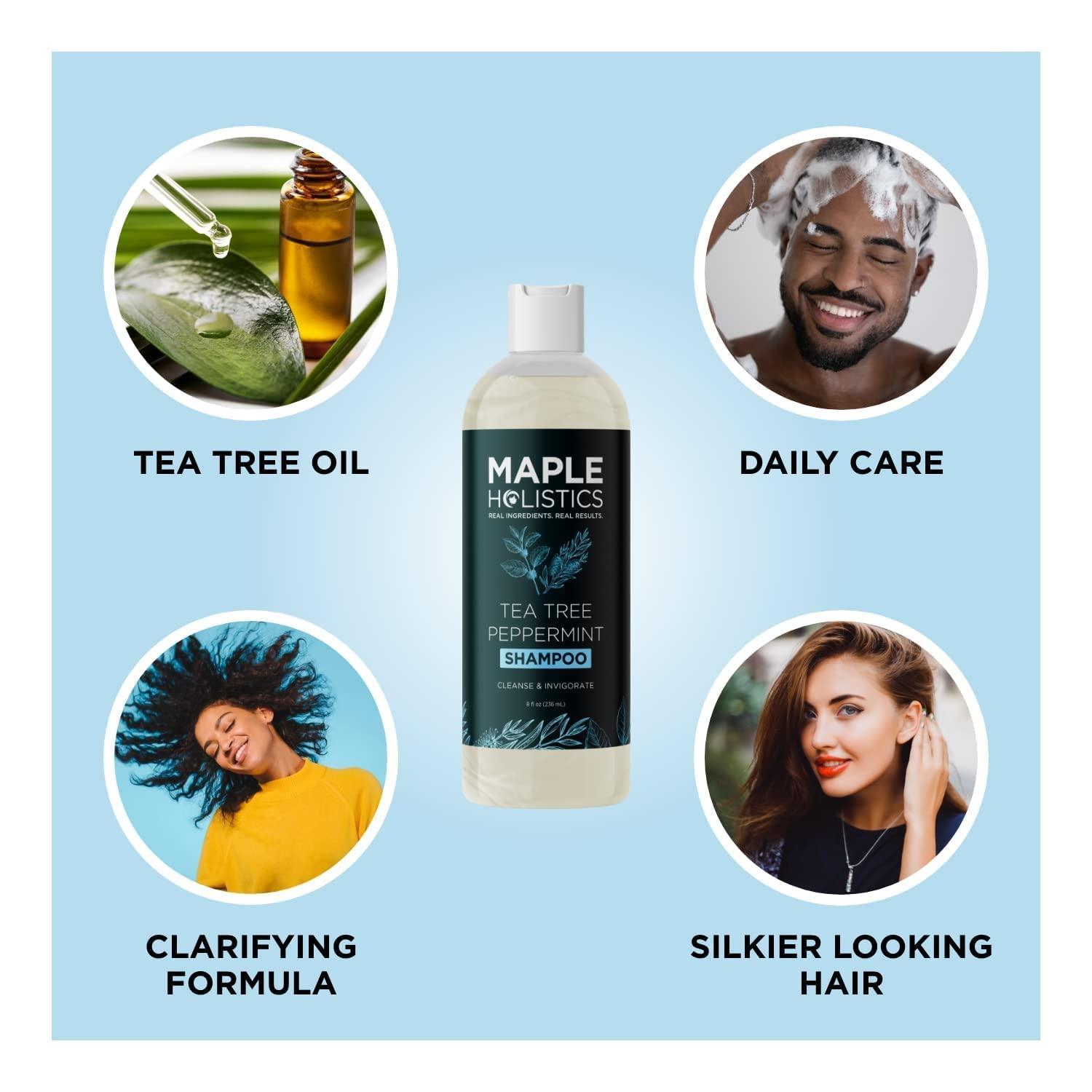 image:imageTea Tree Shampoo and Body Wash Sulfate Free Clarifying Shampoo for Oily Hair Care and Scalp Exfoliator for Dry Scalp Build Up and Flakes Moisturizing Tea Tree Essential Oil Body Soap for Dry Skin