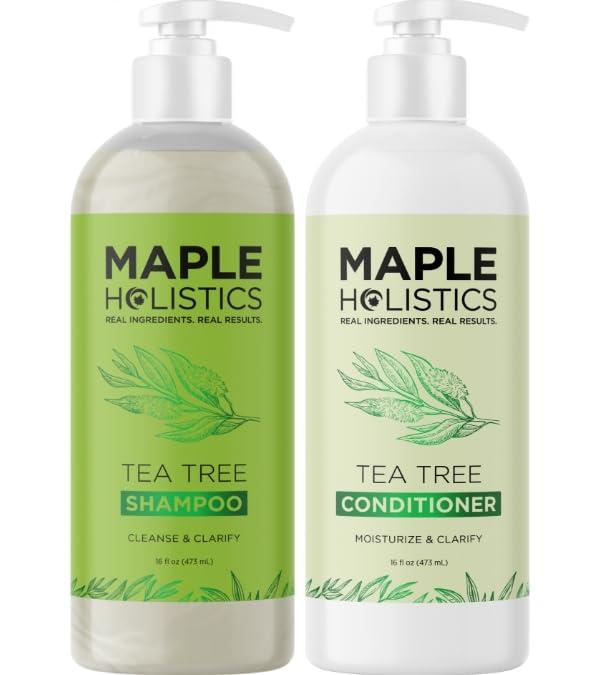 image:imageTea Tree Shampoo and Conditioner Set Sulfate Free Clarifying Shampoo and Conditioner for Oily Hair amp Scalp Care with Australian Tea Tree Oil Complete Dry Scalp Treatment for Build Up 16 Fl OzTea Tree Oil