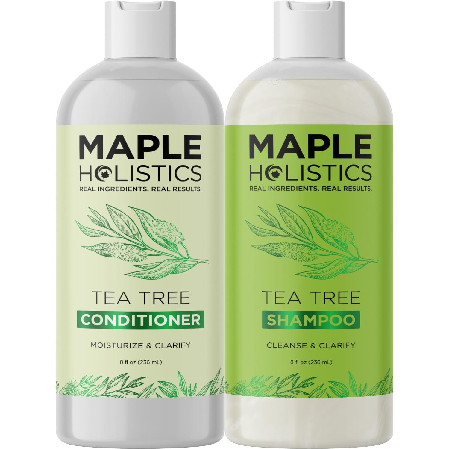 image:imageTea Tree Shampoo and Conditioner Set Sulfate Free Clarifying Shampoo and Conditioner for Oily Hair amp Scalp Care with Australian Tea Tree Oil Complete Dry Scalp Treatment for Build Up 16 Fl OzTea Tree Oil