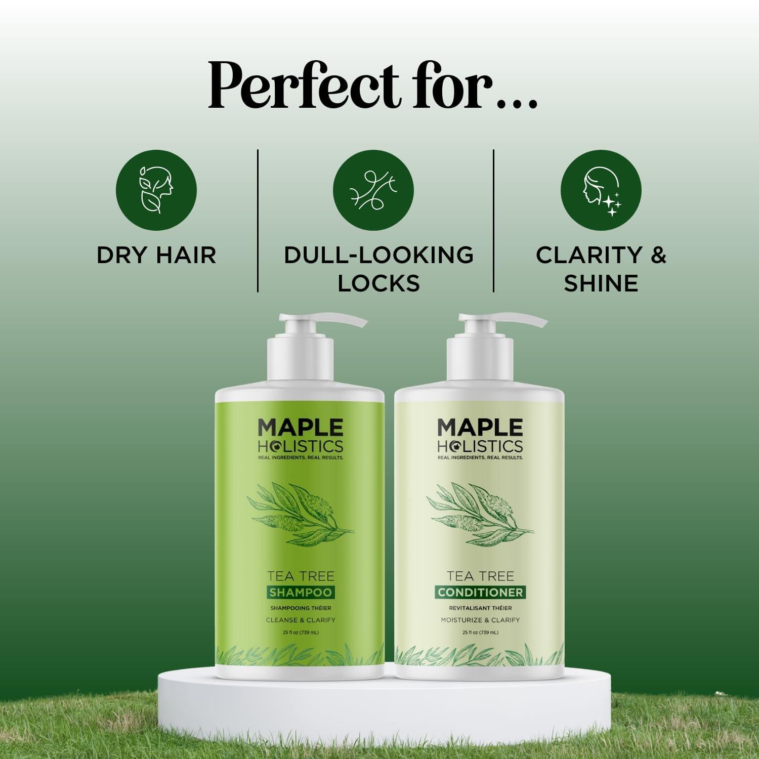 image:imageTea Tree Shampoo and Conditioner Set Sulfate Free Clarifying Shampoo and Conditioner for Oily Hair amp Scalp Care with Australian Tea Tree Oil Complete Dry Scalp Treatment for Build Up 16 Fl OzTea Tree Oil