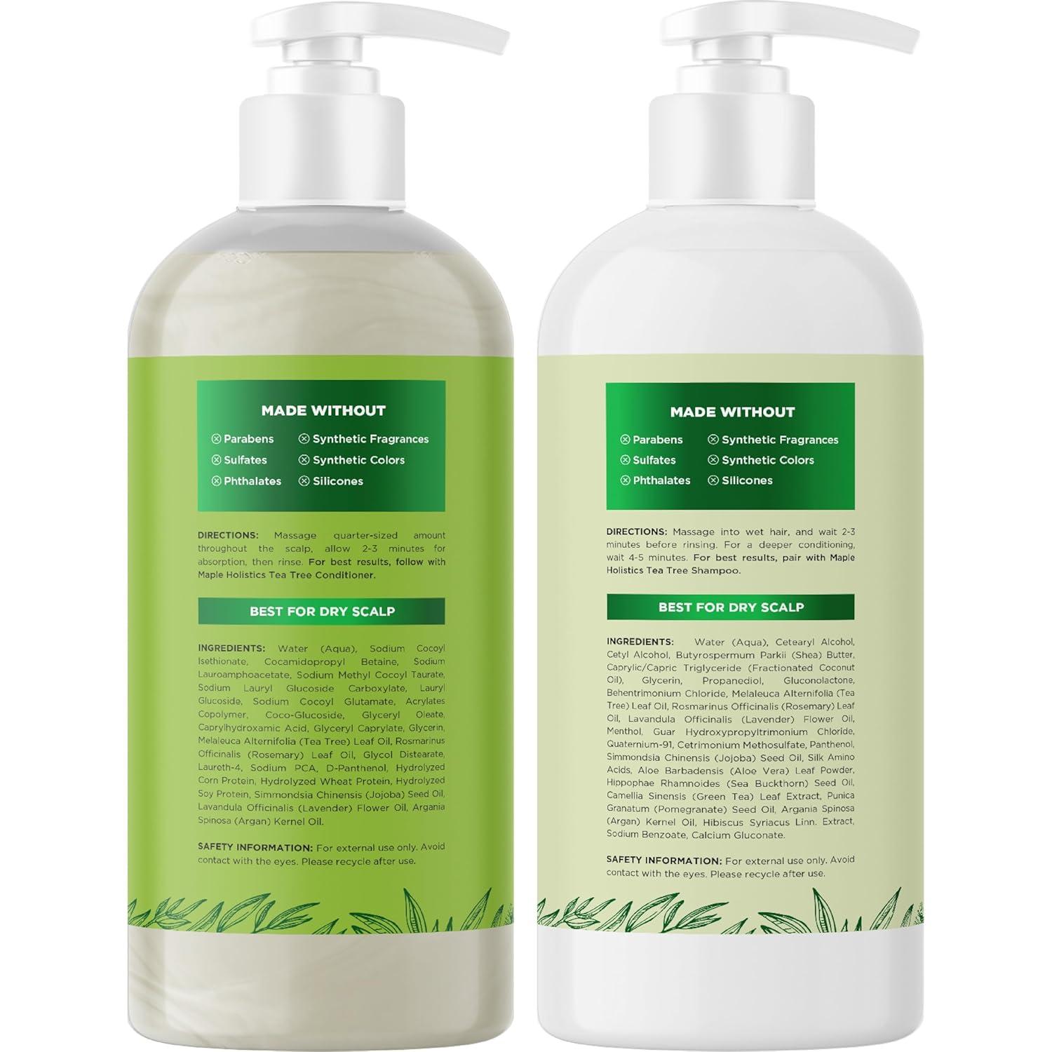 image:imageTea Tree Shampoo and Conditioner Set Sulfate Free Clarifying Shampoo and Conditioner for Oily Hair amp Scalp Care with Australian Tea Tree Oil Complete Dry Scalp Treatment for Build Up 16 Fl OzTea Tree Oil