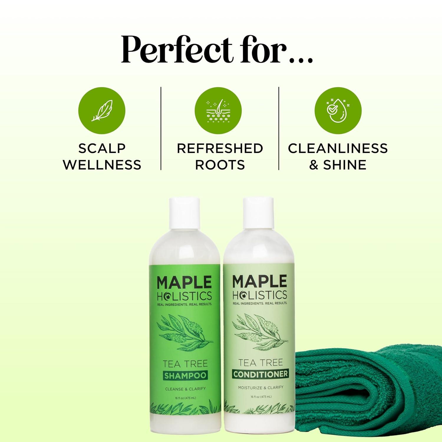 image:imageTea Tree Shampoo and Conditioner Set Sulfate Free Clarifying Shampoo and Conditioner for Oily Hair amp Scalp Care with Australian Tea Tree Oil Complete Dry Scalp Treatment for Build Up 16 Fl OzTea Tree Oil