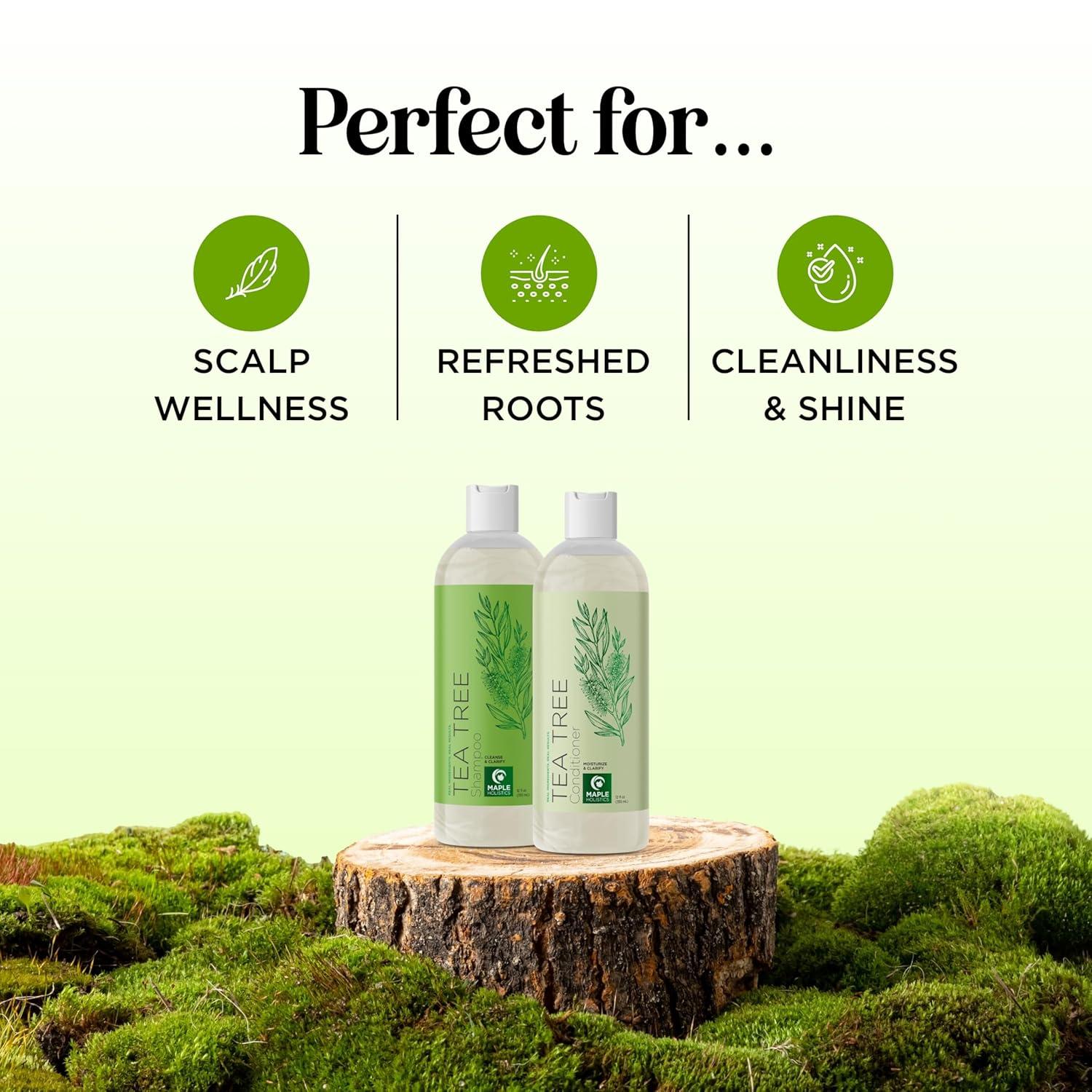 image:imageTea Tree Shampoo and Conditioner Set Sulfate Free Clarifying Shampoo and Conditioner for Oily Hair amp Scalp Care with Australian Tea Tree Oil Complete Dry Scalp Treatment for Build Up 16 Fl OzTea Tree Oil