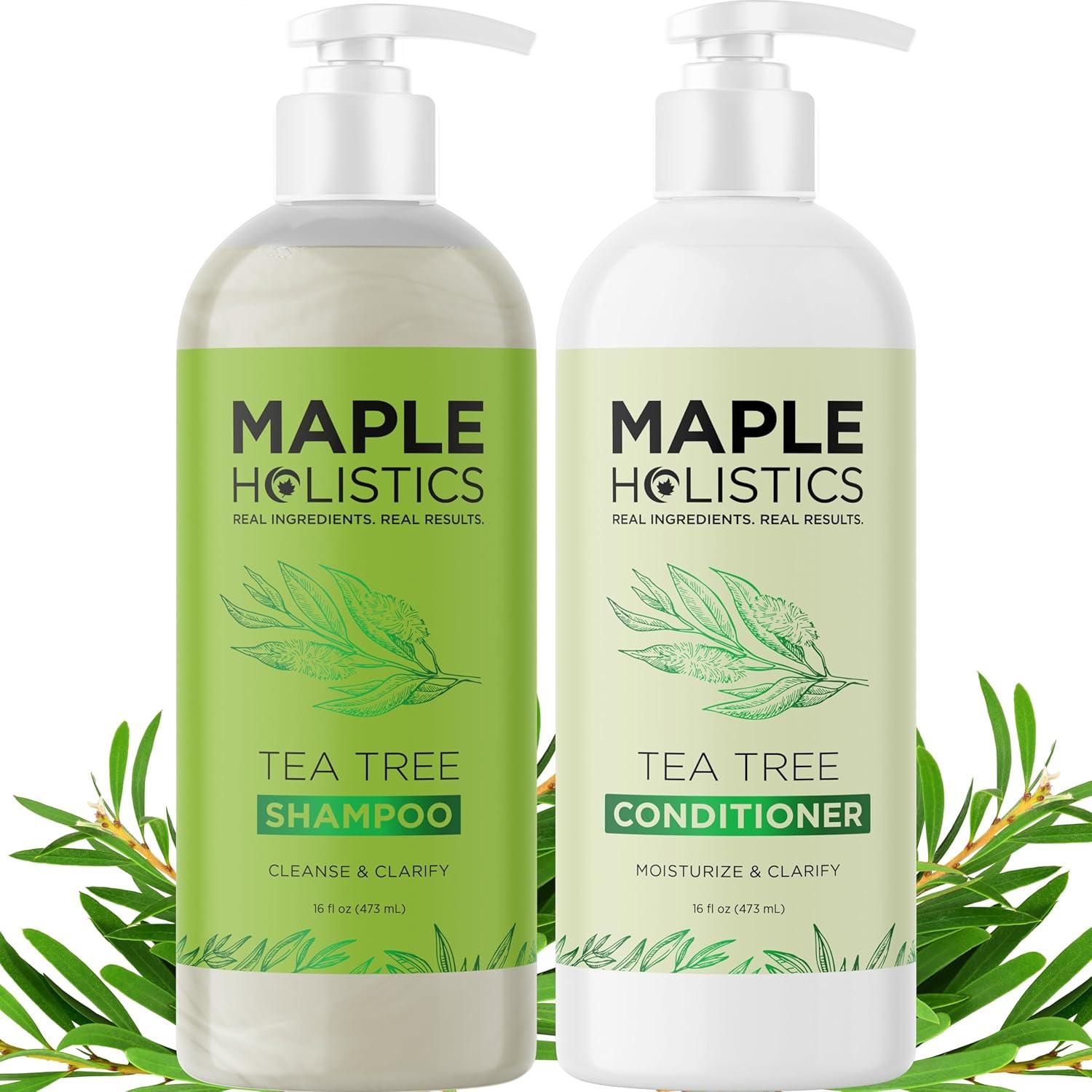 image:imageTea Tree Shampoo and Conditioner Set Sulfate Free Clarifying Shampoo and Conditioner for Oily Hair amp Scalp Care with Australian Tea Tree Oil Complete Dry Scalp Treatment for Build Up 16 Fl OzTea Tree Oil