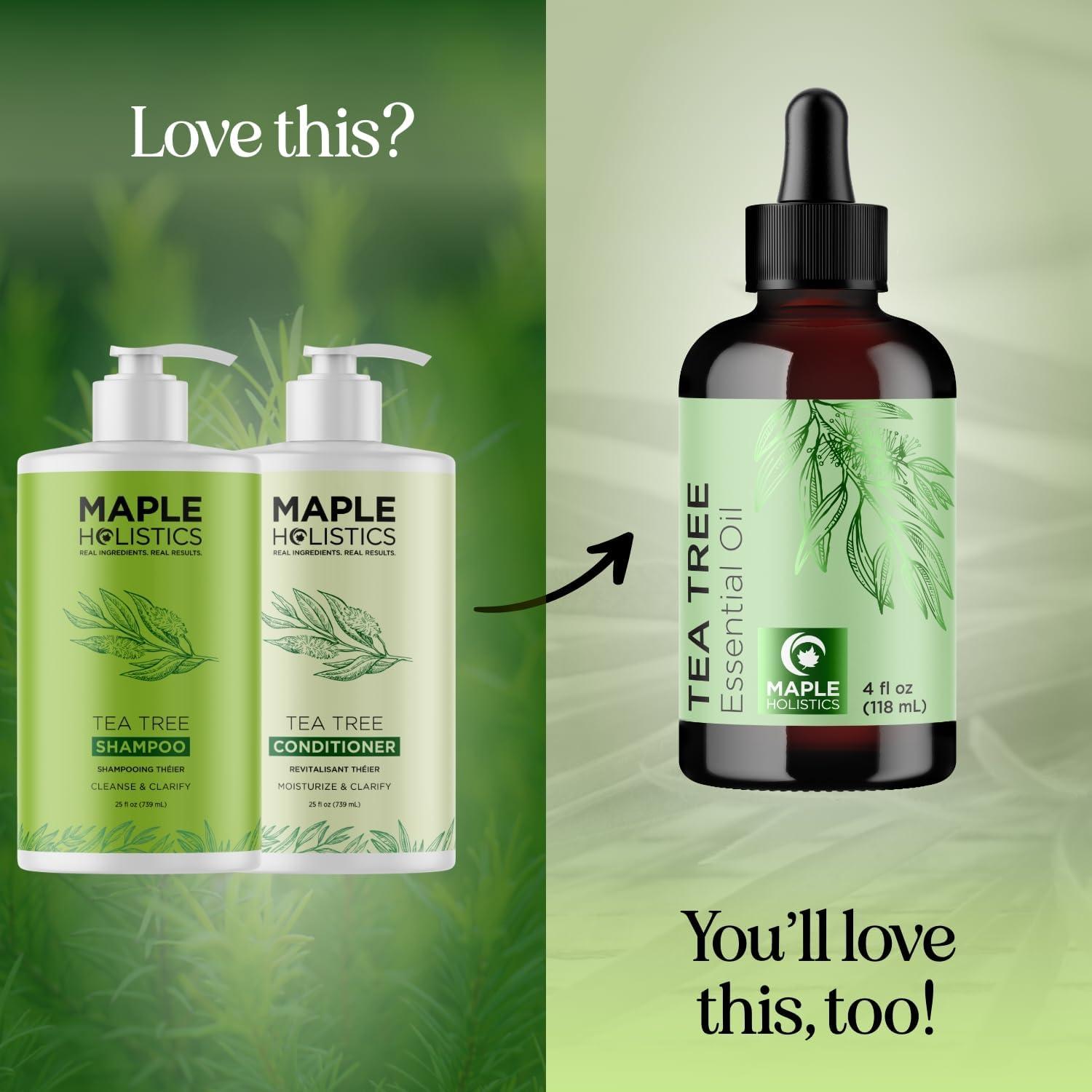 image:imageTea Tree Shampoo and Conditioner Set Sulfate Free Clarifying Shampoo and Conditioner for Oily Hair amp Scalp Care with Australian Tea Tree Oil Complete Dry Scalp Treatment for Build Up 16 Fl OzTea Tree Oil