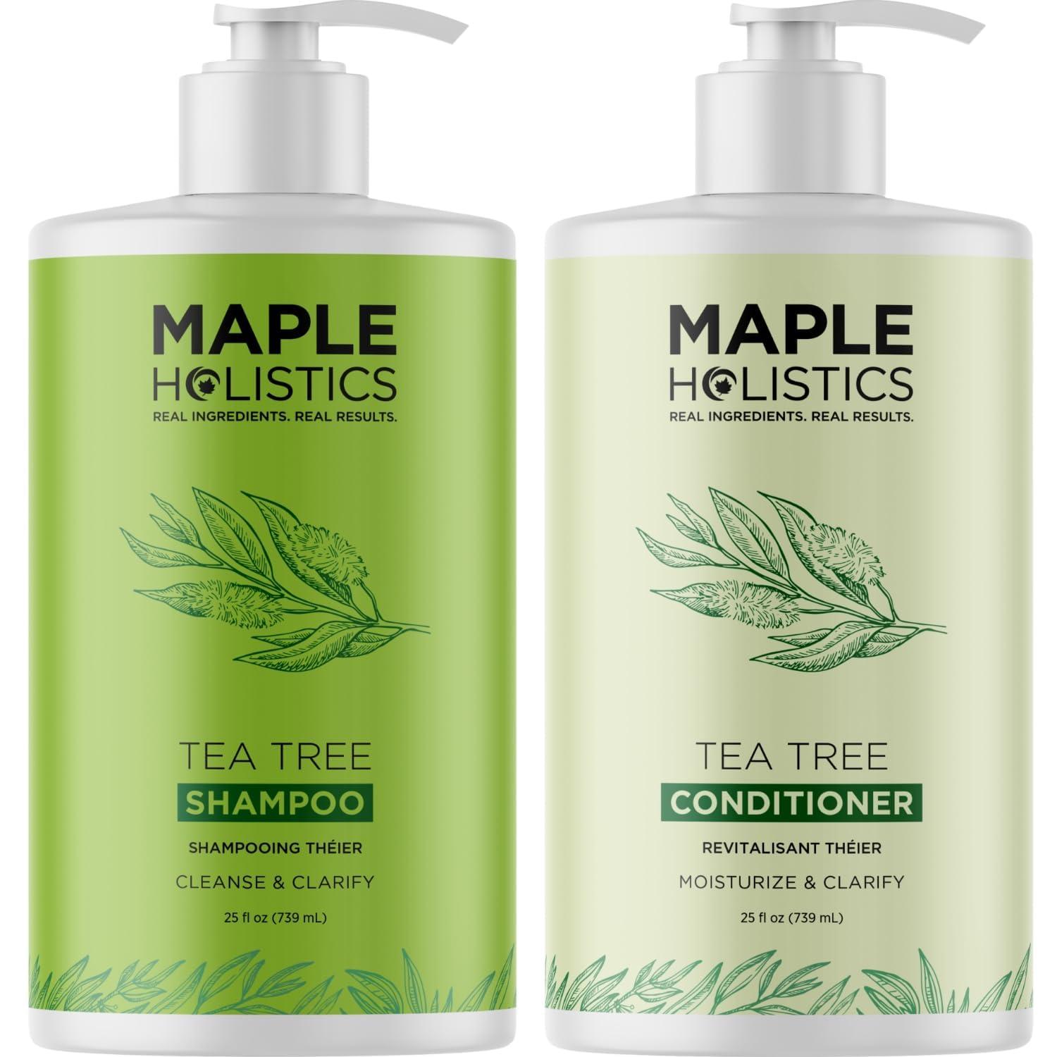 image:imageTea Tree Shampoo and Conditioner Set Sulfate Free Clarifying Shampoo and Conditioner for Oily Hair amp Scalp Care with Australian Tea Tree Oil Complete Dry Scalp Treatment for Build Up 16 Fl OzTea Tree Oil