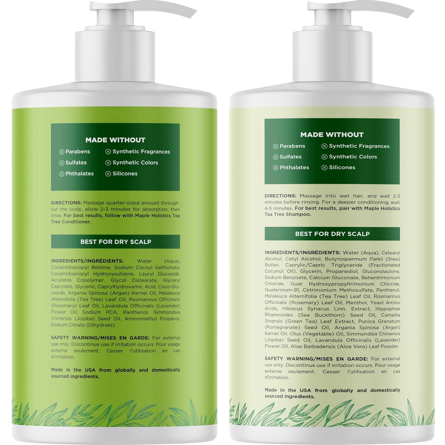 image:imageTea Tree Shampoo and Conditioner Set Sulfate Free Clarifying Shampoo and Conditioner for Oily Hair amp Scalp Care with Australian Tea Tree Oil Complete Dry Scalp Treatment for Build Up 16 Fl OzTea Tree Oil