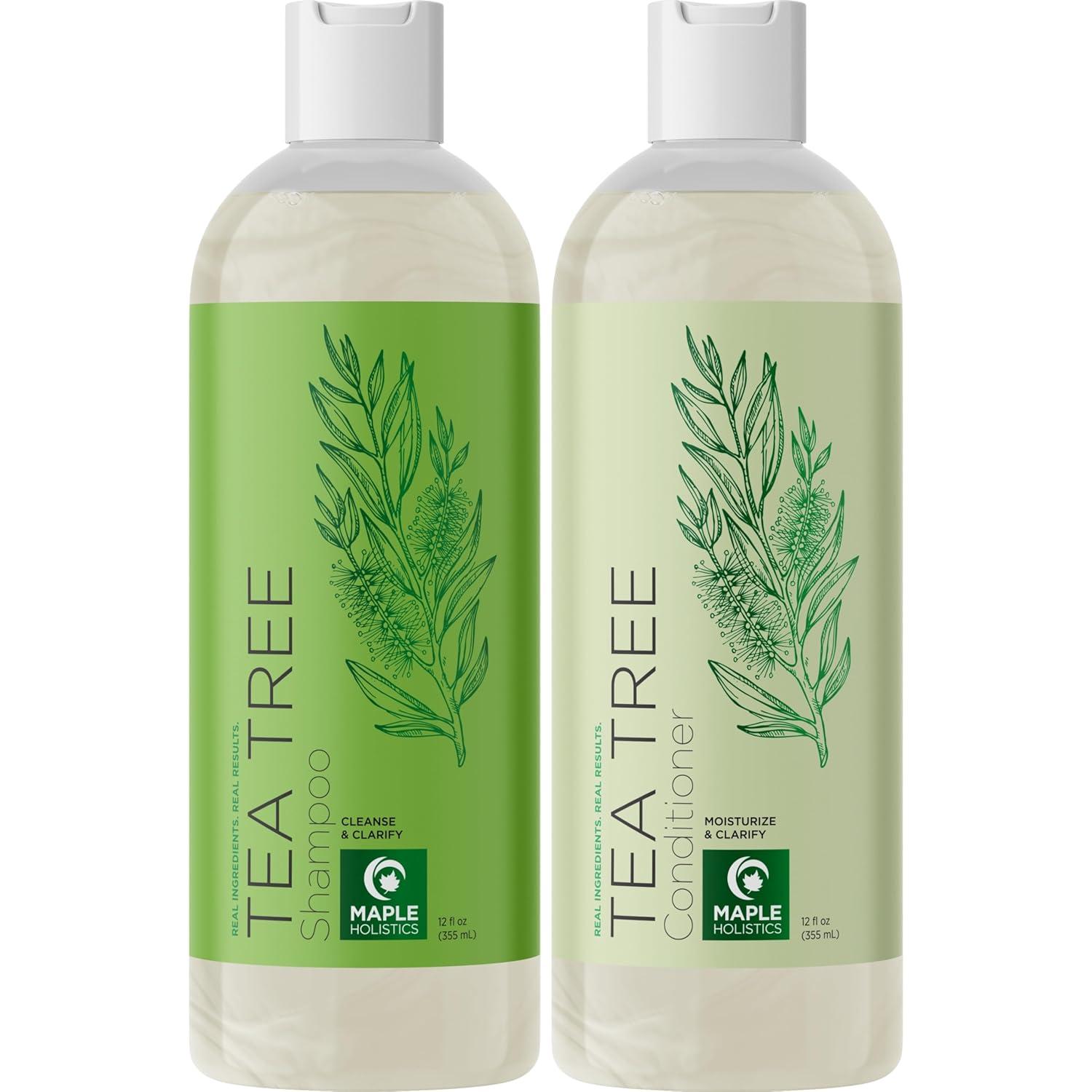 image:imageTea Tree Shampoo and Conditioner Set Sulfate Free Clarifying Shampoo and Conditioner for Oily Hair amp Scalp Care with Australian Tea Tree Oil Complete Dry Scalp Treatment for Build Up 16 Fl OzTea Tree Oil