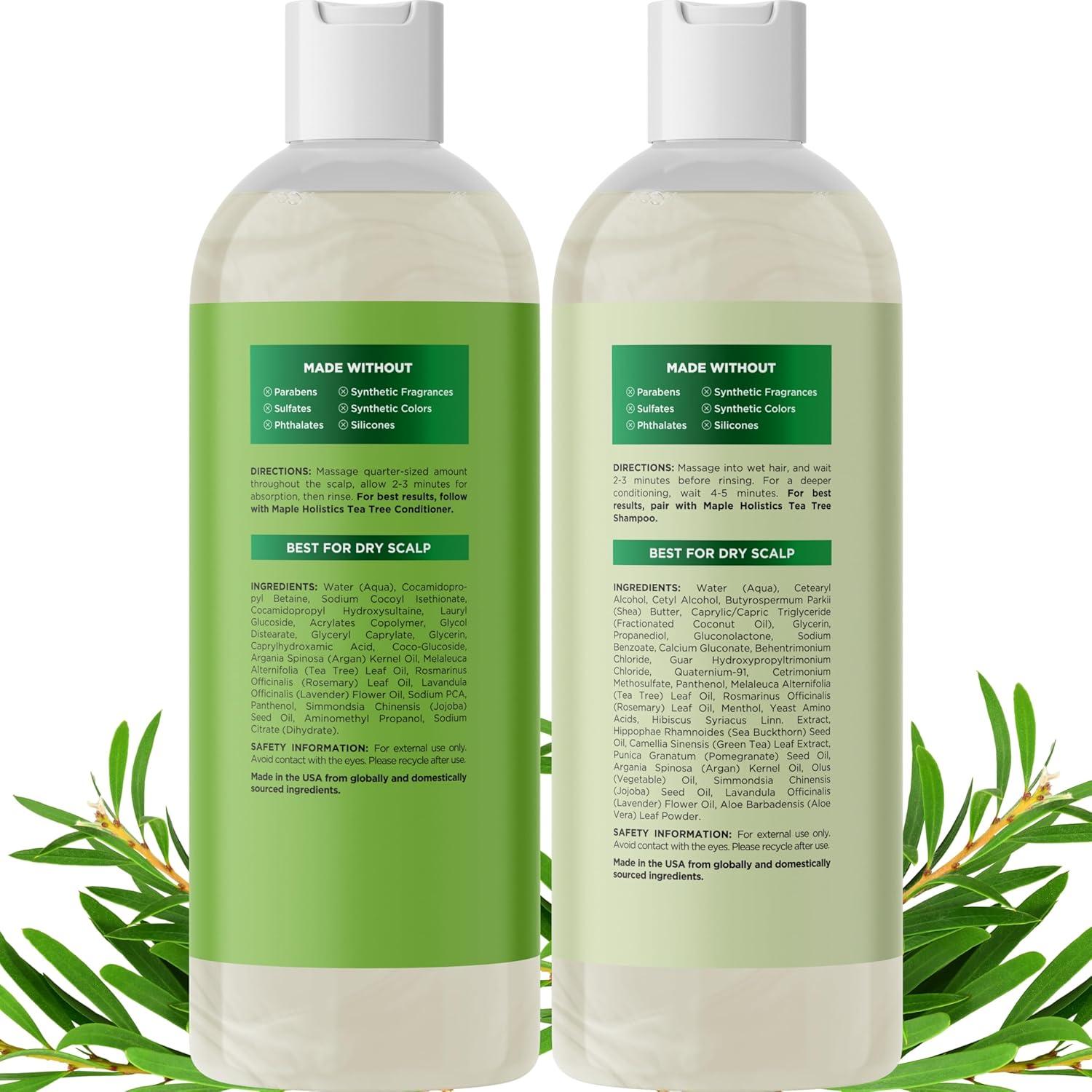 image:imageTea Tree Shampoo and Conditioner Set Sulfate Free Clarifying Shampoo and Conditioner for Oily Hair amp Scalp Care with Australian Tea Tree Oil Complete Dry Scalp Treatment for Build Up 16 Fl OzTea Tree Oil