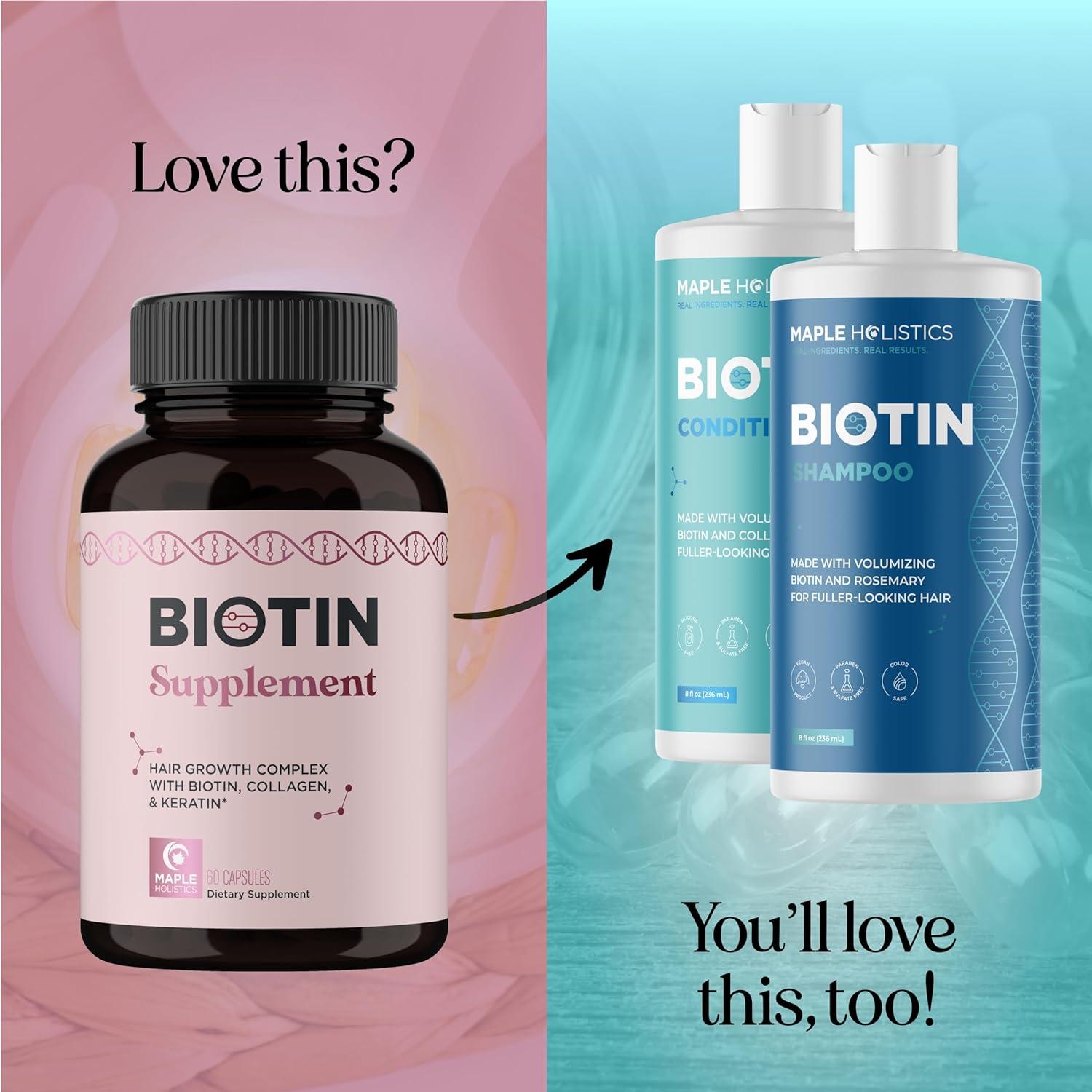 image:imageThicker Hair Growth Vitamins for Women Extra Strength Biotin and Collagen Supplement with Healthy Hair Vitamins for Hair Loss Visibly Stronger and Fuller Hair Growth Supplement 1 Month WomensWomens