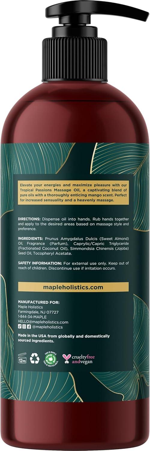 image:imageTropical Sensual Massage Oil for Couples Complete Relaxation Full Body Massage Oil for Date Night with Smooth Gliding Coconut and Sweet Almond Oil with Mango Scent Non GMO Gluten Free and VeganTropical