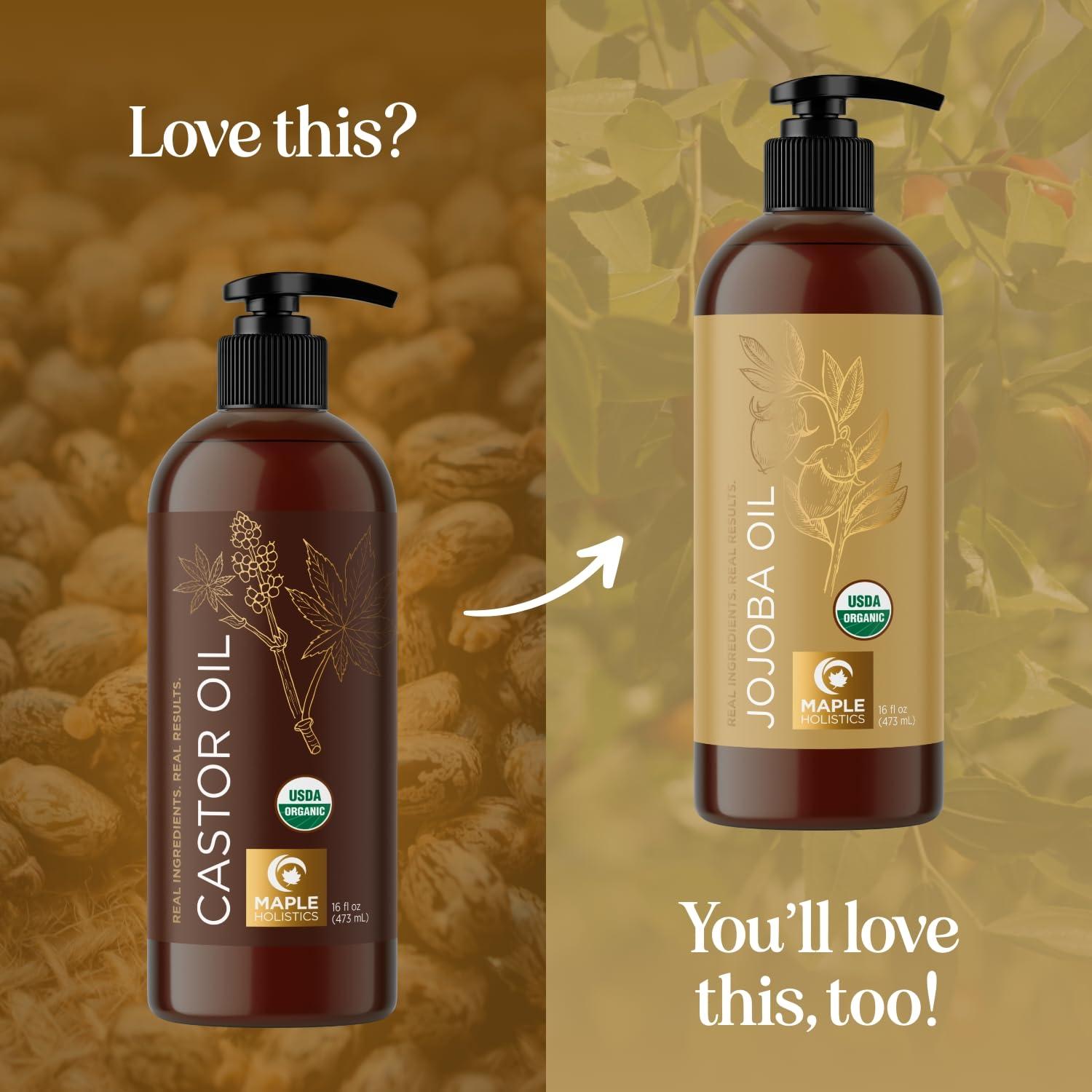 image:imageUSDA Organic Sweet Almond Oil Pure Cold Pressed Organic Almond Oil for Skin Hair and Nails Moisturizing Organic Body Oil for Women and Men plus Carrier Oil for Essential Oils Mixing 16ozCastor