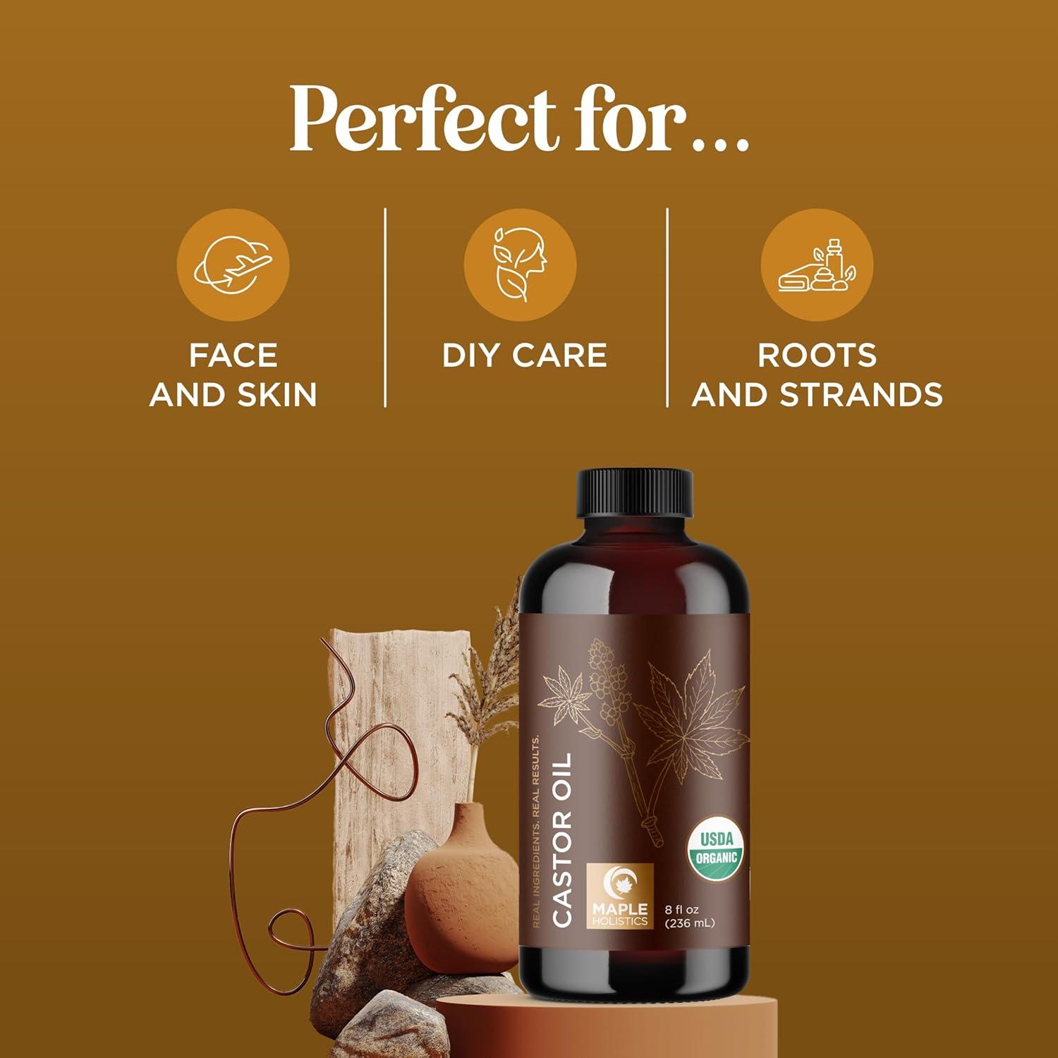 image:imageUSDA Organic Sweet Almond Oil Pure Cold Pressed Organic Almond Oil for Skin Hair and Nails Moisturizing Organic Body Oil for Women and Men plus Carrier Oil for Essential Oils Mixing 16ozCastor