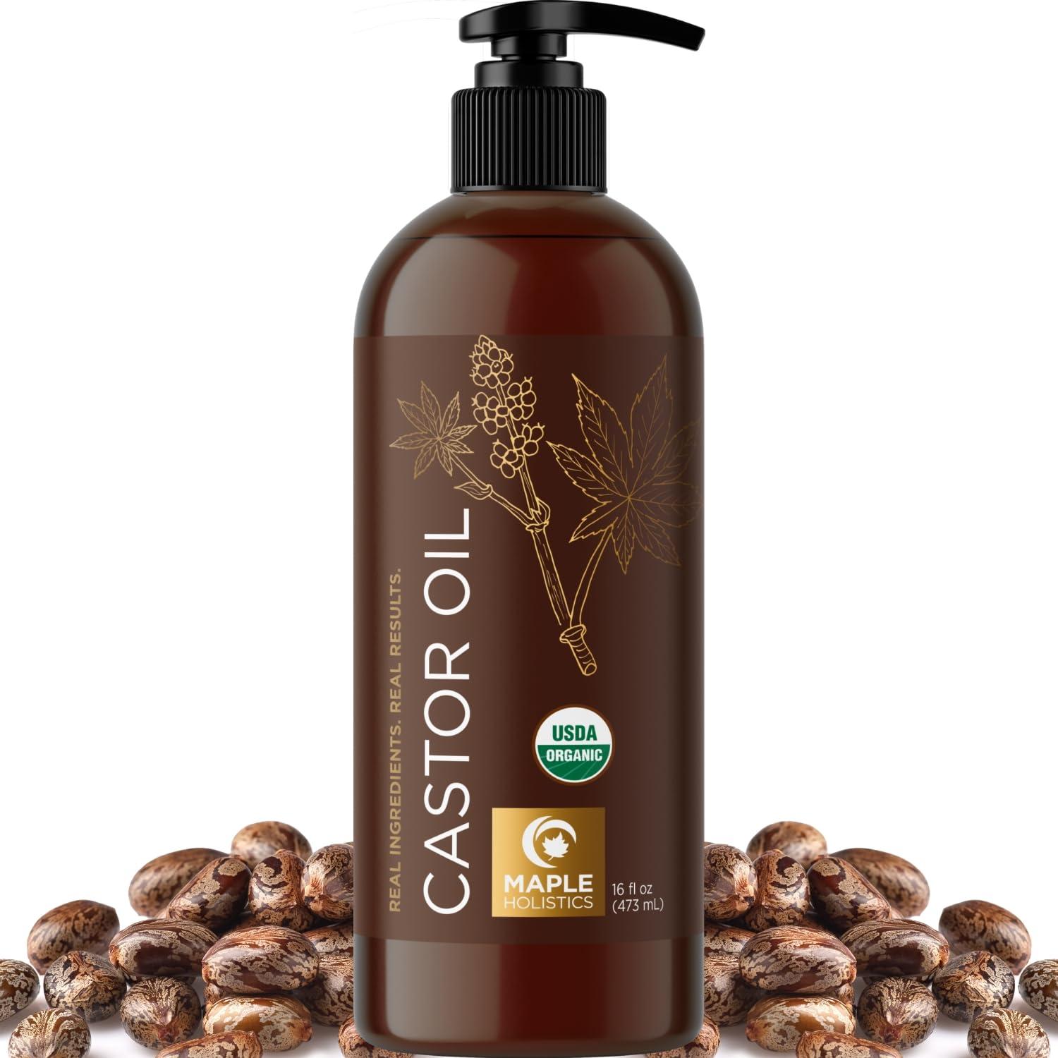 image:imageUSDA Organic Sweet Almond Oil Pure Cold Pressed Organic Almond Oil for Skin Hair and Nails Moisturizing Organic Body Oil for Women and Men plus Carrier Oil for Essential Oils Mixing 16ozCastor