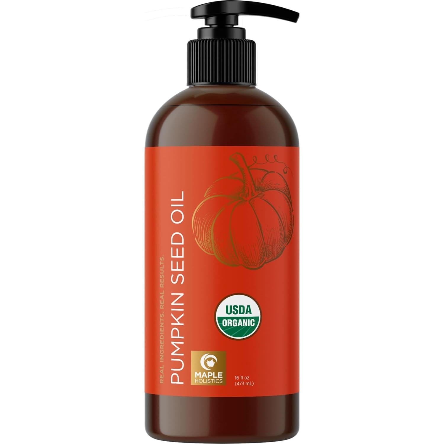 image:imageUSDA Organic Sweet Almond Oil Pure Cold Pressed Organic Almond Oil for Skin Hair and Nails Moisturizing Organic Body Oil for Women and Men plus Carrier Oil for Essential Oils Mixing 16ozPumpkin