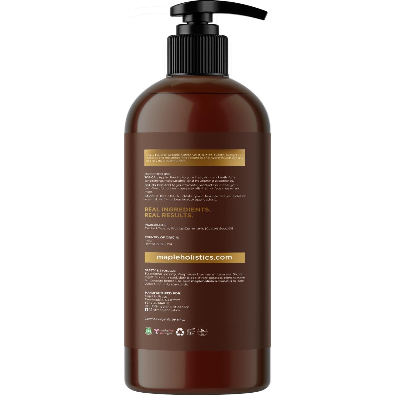 image:imageUSDA Organic Sweet Almond Oil Pure Cold Pressed Organic Almond Oil for Skin Hair and Nails Moisturizing Organic Body Oil for Women and Men plus Carrier Oil for Essential Oils Mixing 16ozCastor