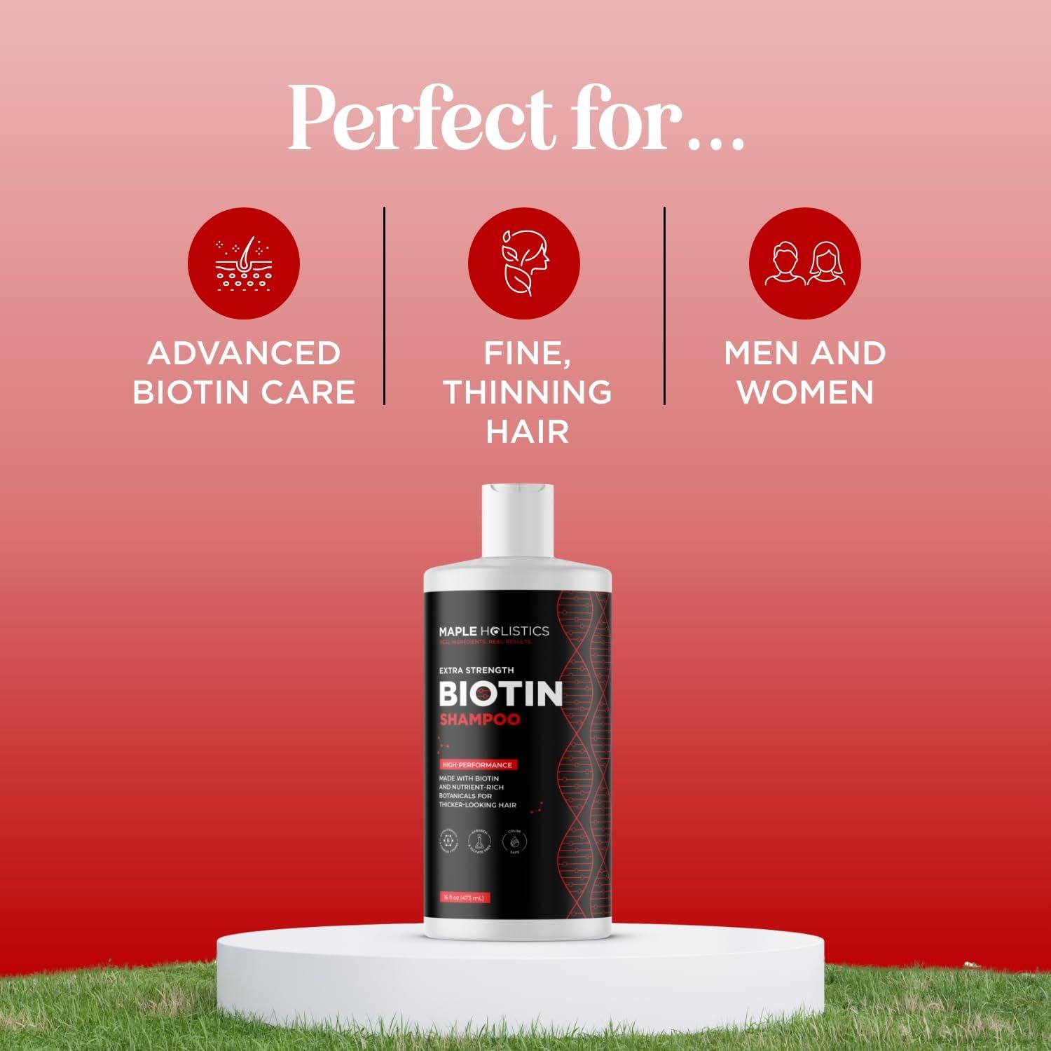 image:imageUltra Biotin Shampoo for Thinning Hair Extra Strength Volumizing Shampoo for Men and Women with B Vitamins and Rosemary Essential Oil Sulfate Free Shampoo Biotin Formula for Hair and Scalp Care