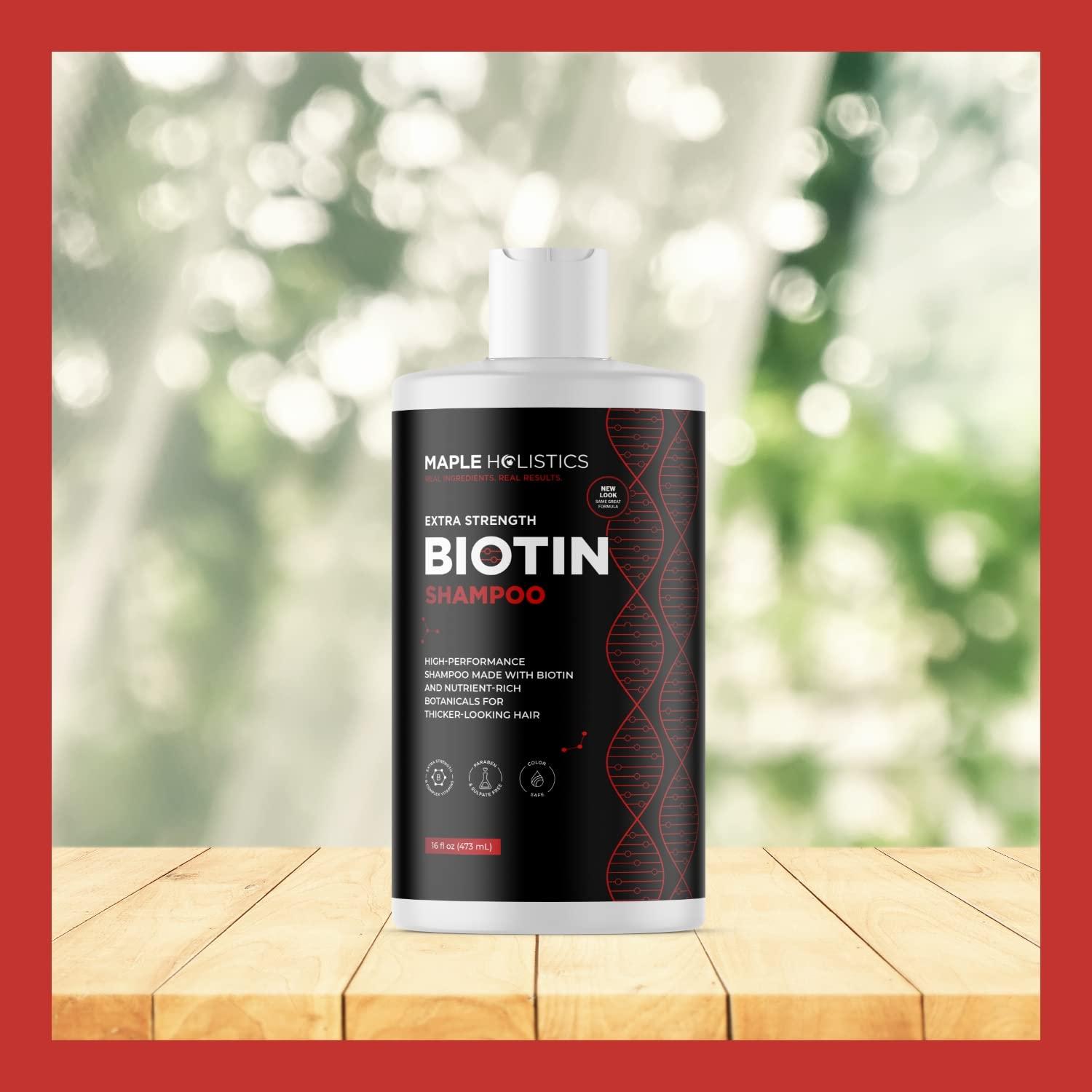 image:imageVolumizing Biotin Shampoo and Vitamins Set Sulfate Free Extra Strength Biotin Shampoo with Keratin for Fuller Looking Hair Plus Hair Loss Biotin Vitamins for Skin Nails and Faster Hair Growth