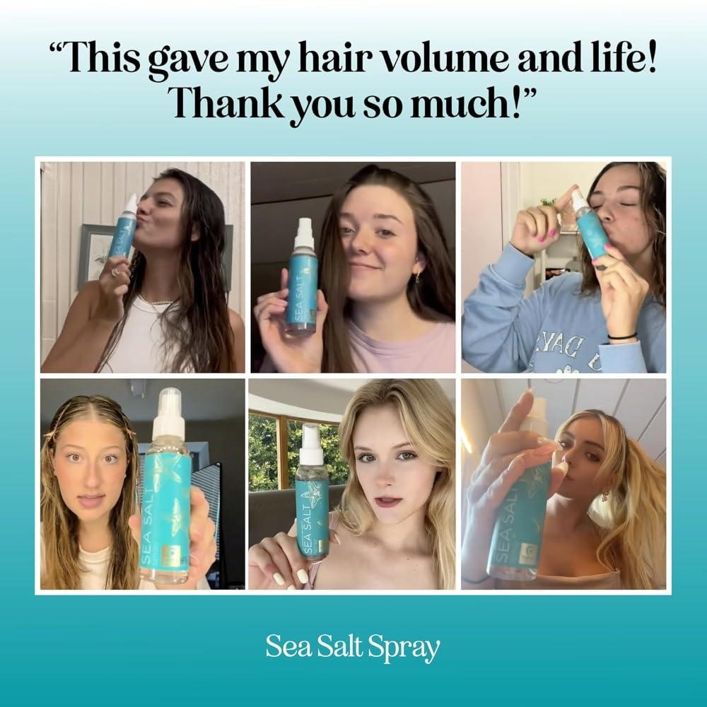 image:imageVolumizing Sea Salt Spray for Hair Texturizing Beach Waves Spray amp Hair Mist Curl Activator Non Sticky Styling Beach Hair Spray for Men and Women with Nourishing Argan Oil and Sea Kelp ExtractBeach