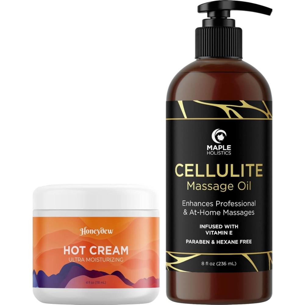 image:imageAnti Cellulite Massage Oil Skin Firming Hot Cream and Cellulite Oil for Men and Women with Essential Oils Advanced Formula for Thighs and Butt