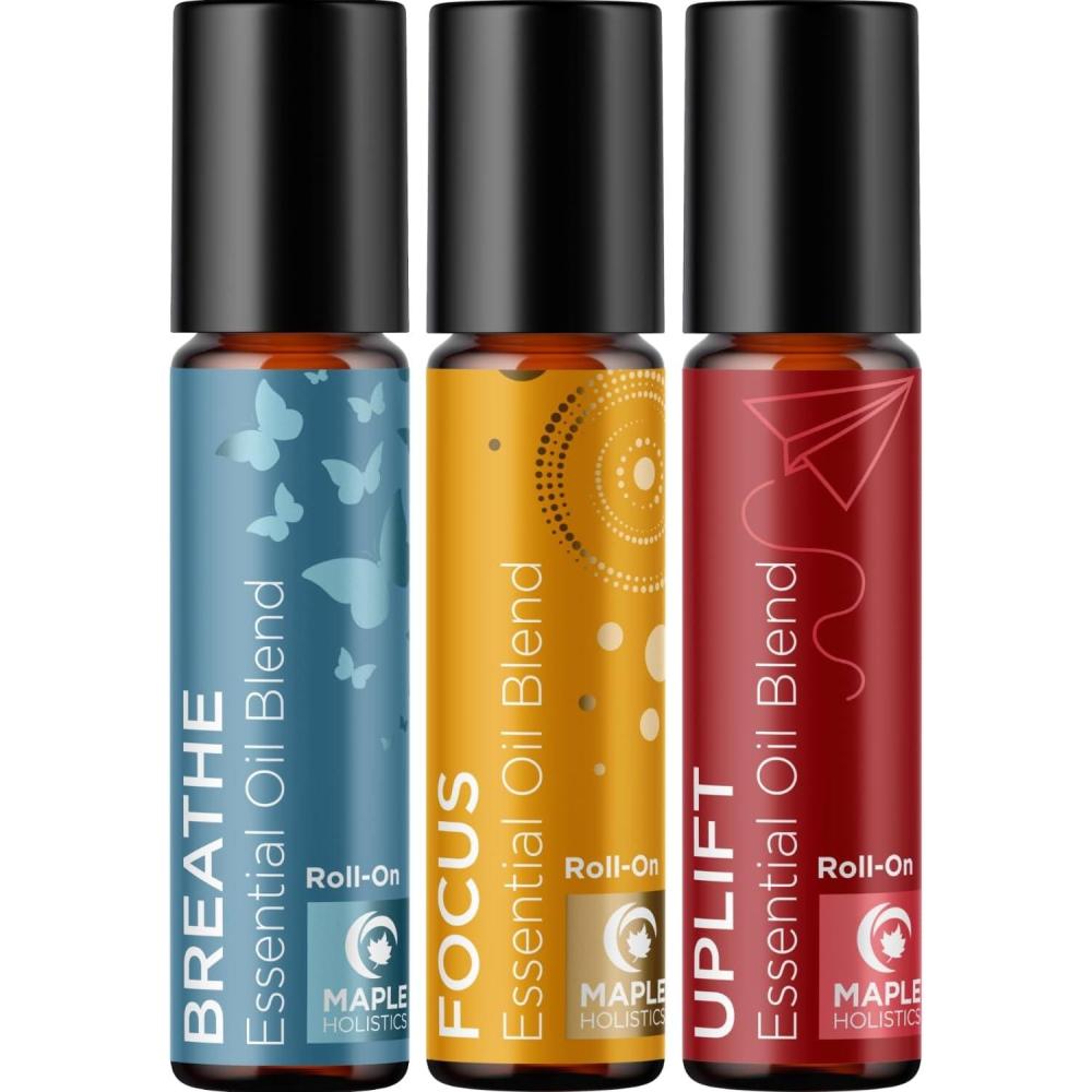 image:imageAromatherapy Roll on Essential Oils Set Wellness Essential Oils Set Variety Pack with Focus Uplift amp Breathe Essential Oil Rollers Fun amp Cute Wellness Gift for Young Women and Teens 3 PackAwake