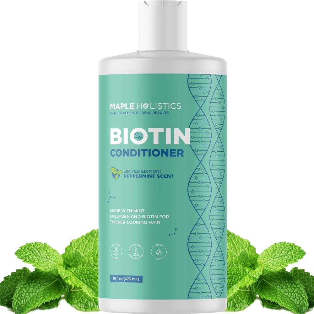image:imageBiotin Conditioner for Thinning Hair Volumizing Conditioner for Fine Thin amp Weak Hair Sulfate Paraben amp Silicone Free with Nourishing Plant Proteins Argan Oil Green Tea amp B Vitamins 16 Fl OzBiotin Mint