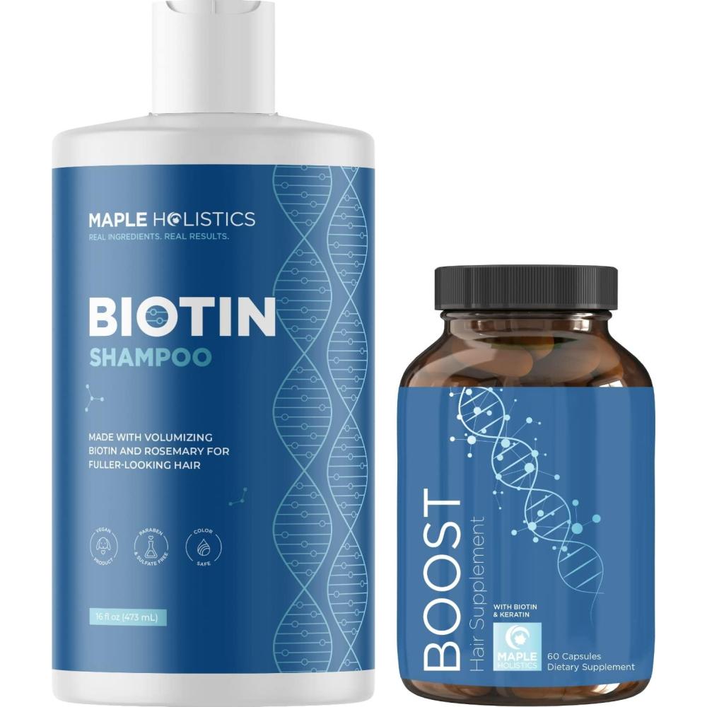 image:imageBiotin Volumizing Shampoo for Fine Thinning Hair SulfateFree with Tea Tree and Rosemary Oils Plus Hair Skin and Nail Vitamins