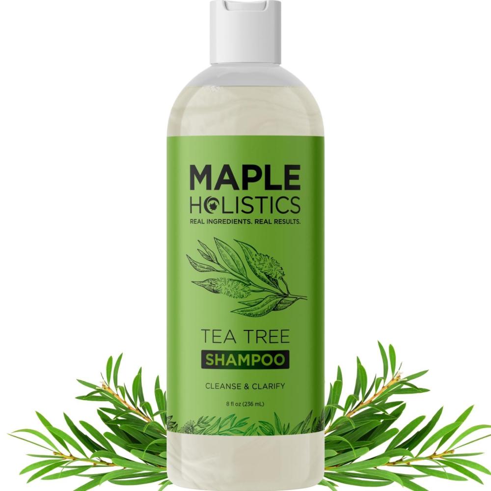 image:imageMaple Holistics Tea Tree Oil Shampoo Sulfate Free Deep Cleansing Vegan Tea Tree Shampoo for Oily Hair and Scalp Daily for Build up with Rosemary Essential Oil for All Hair Types 25 Fl OzTea Tree