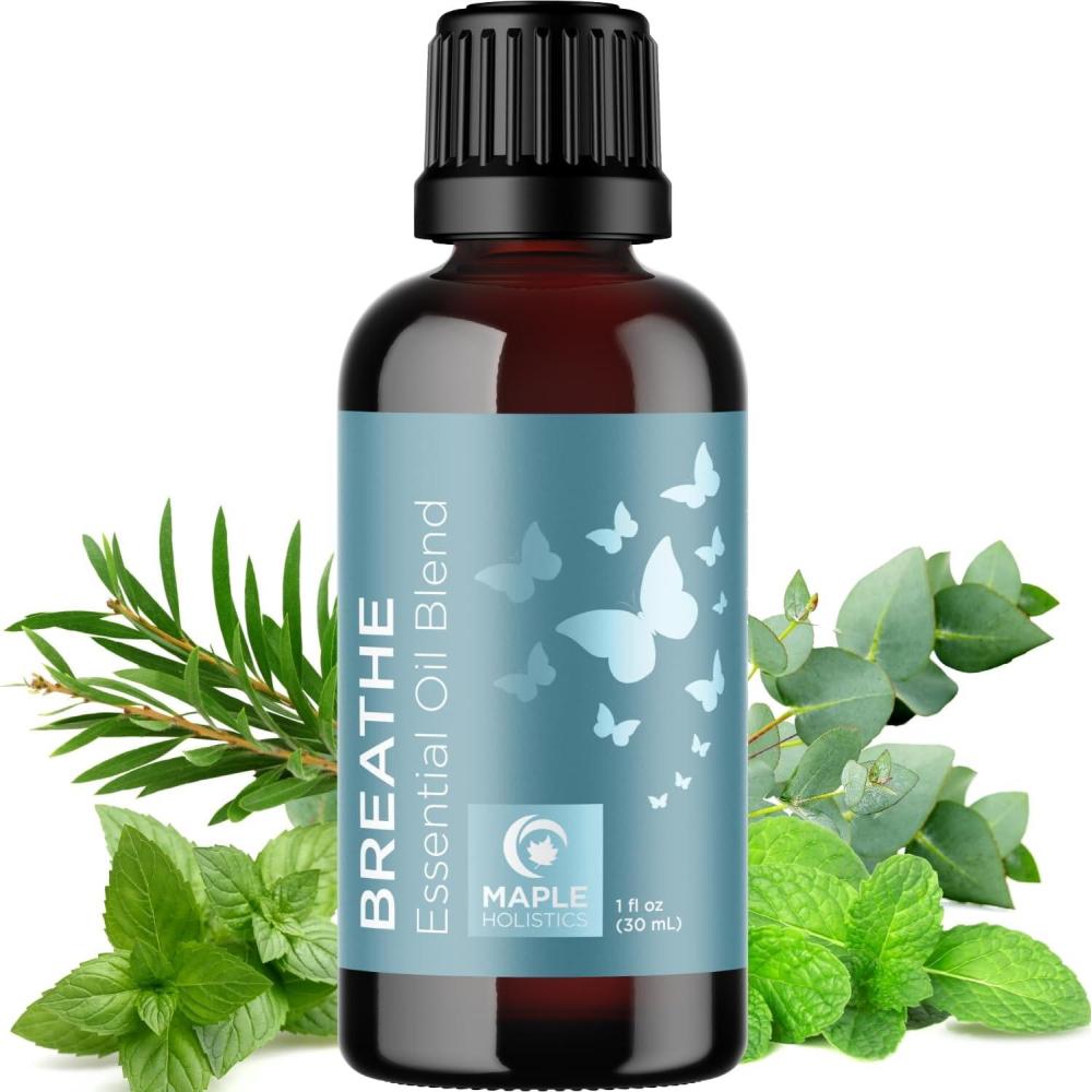 image:imageMint Essential Oil Blend for Diffuser Refreshing Mint Oil Diffuser Essential Oils with Cooling Peppermint Spearmint Bergamot and Eucalyptus Oils Pure Aromatherapy Oils for DiffuserBreathe