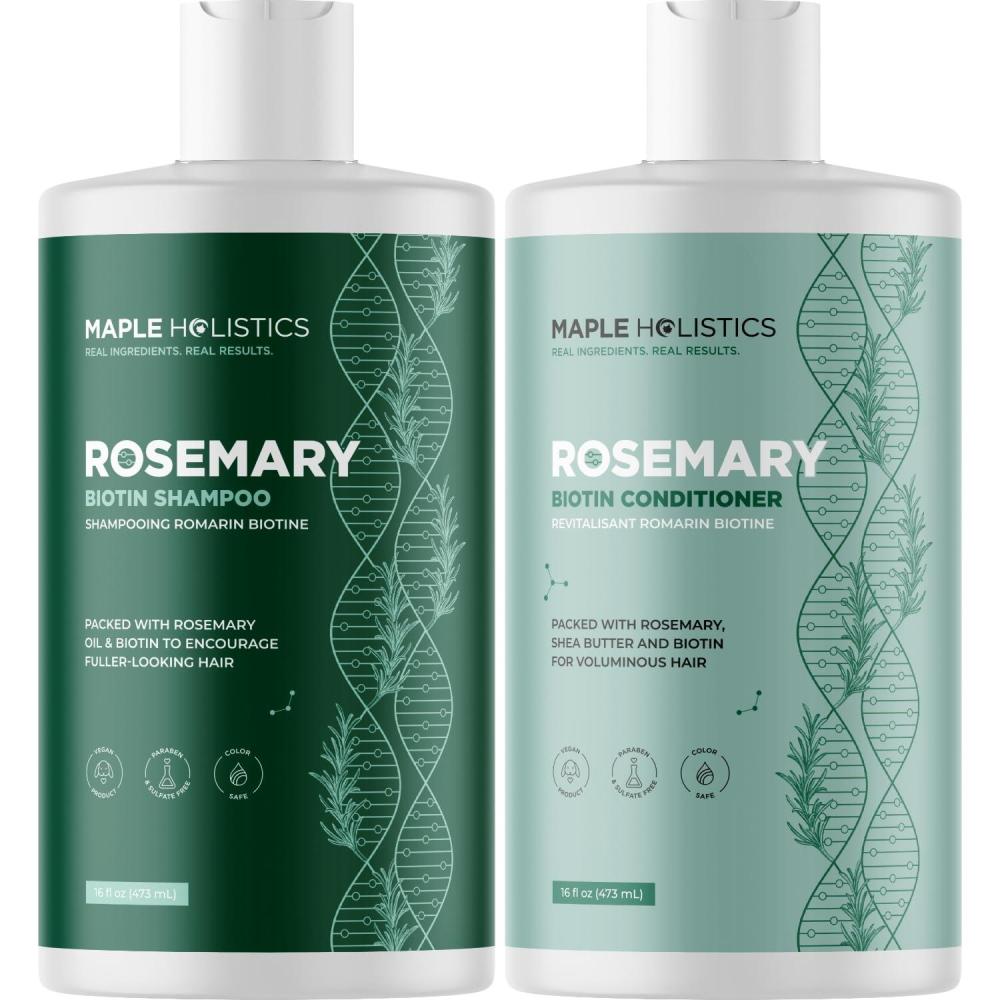 image:imageRosemary Biotin Shampoo and Conditioner Set Volumizing Shampoo and Conditioner for Thinning Hair for Women amp Men with Nourishing B Vitamins Color Safe Sulfate Paraben amp Silicone Free 8 Fl OzRosemary